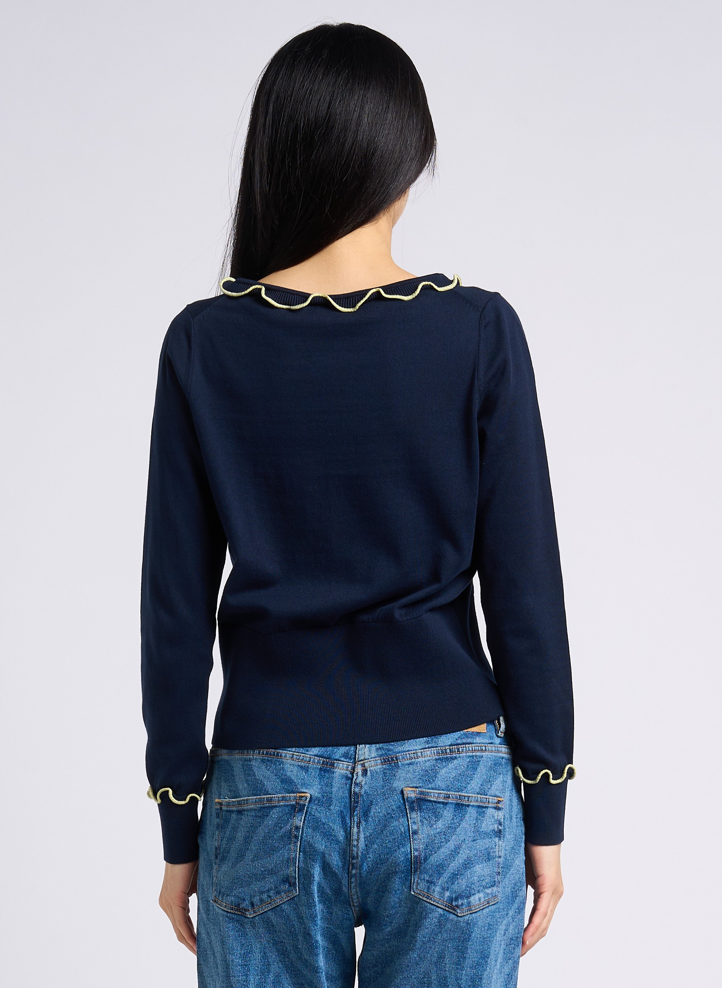 Gilet droit col v en coton organique PAUL SMITH Bleu