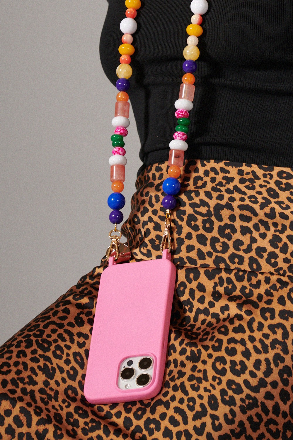 Beaded phone chain LA COQUE FRANCAISE Multicolored