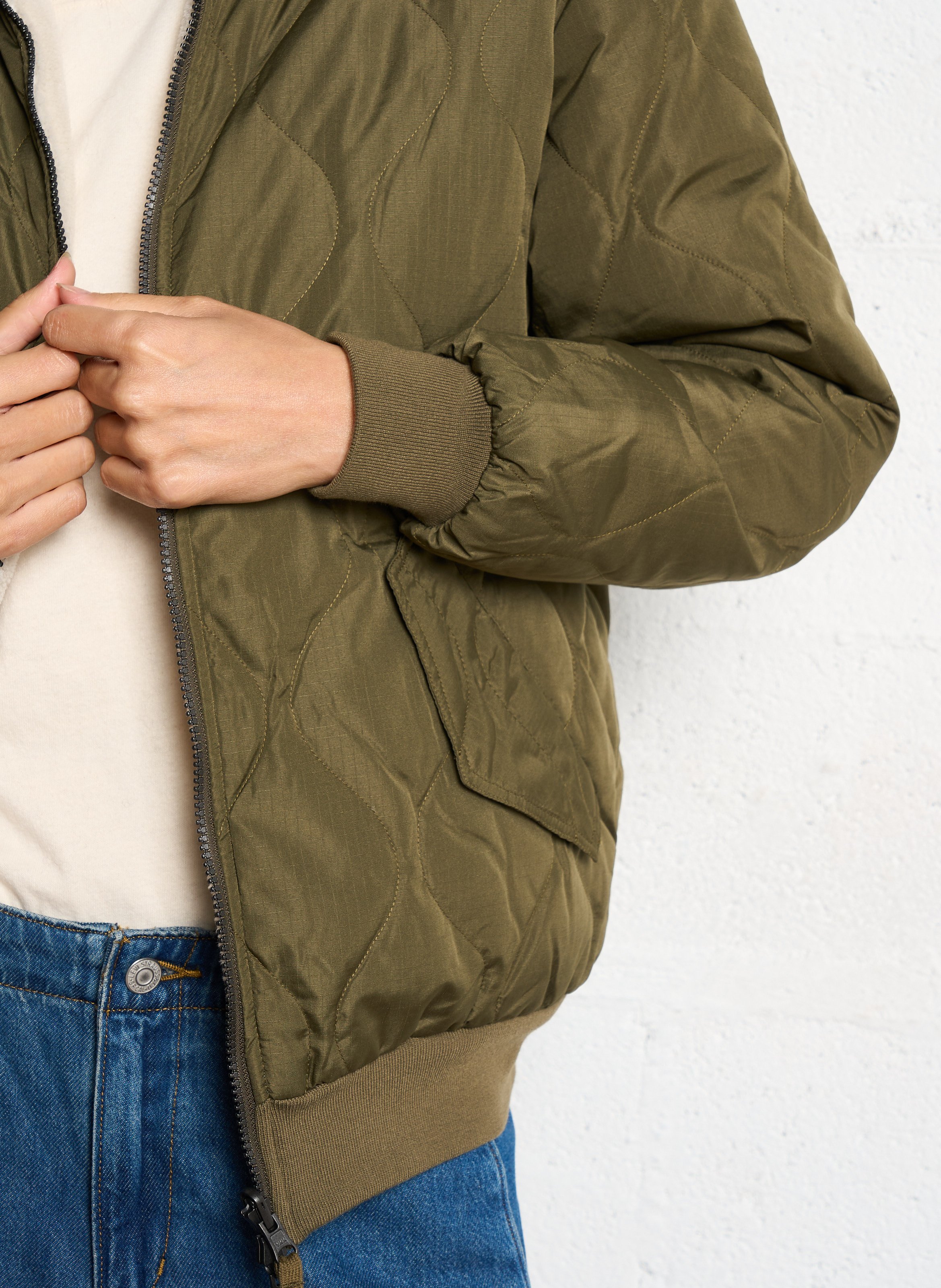 Veste droite réversible col montant TAION Kaki