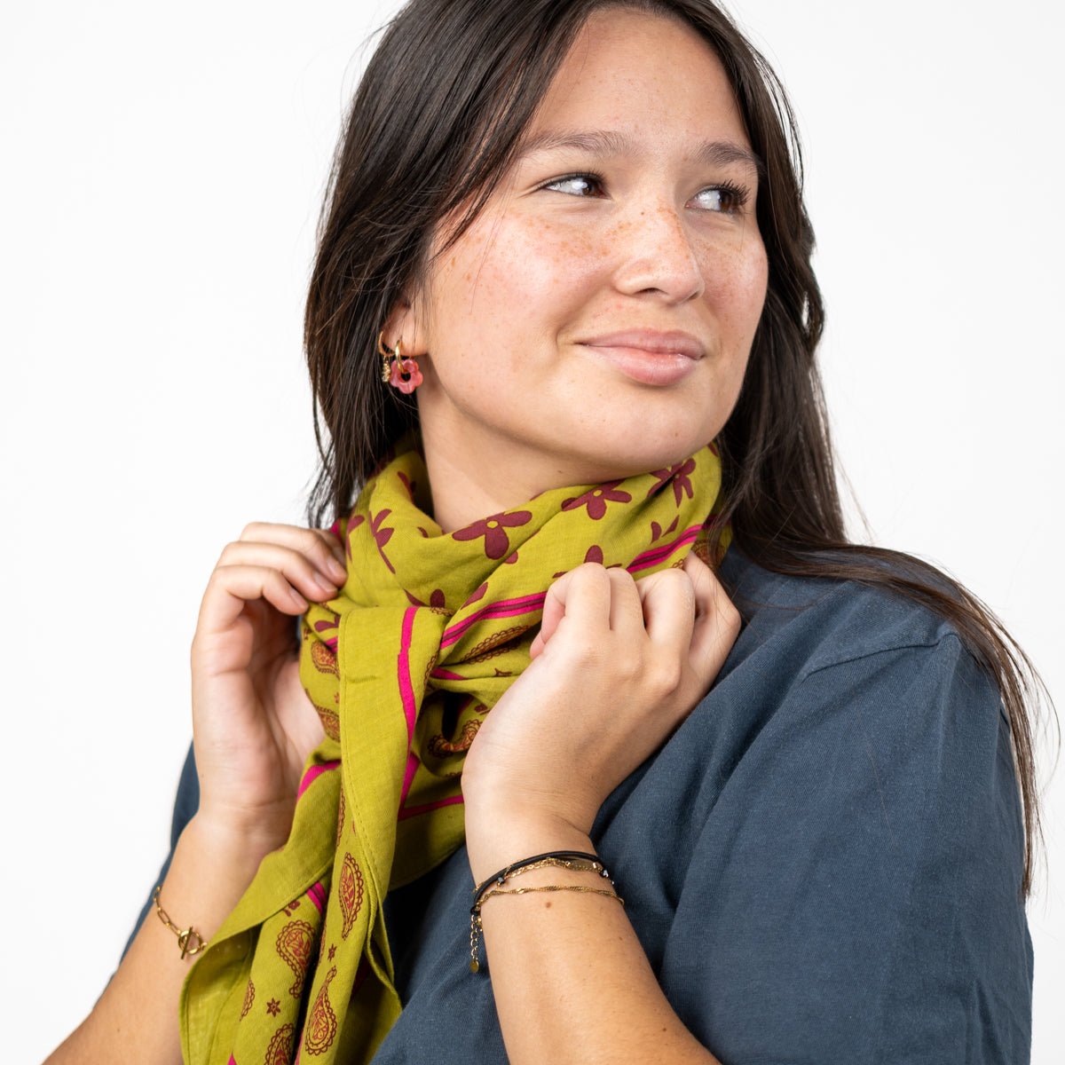 Organic cotton scarf BILLYBELT Green