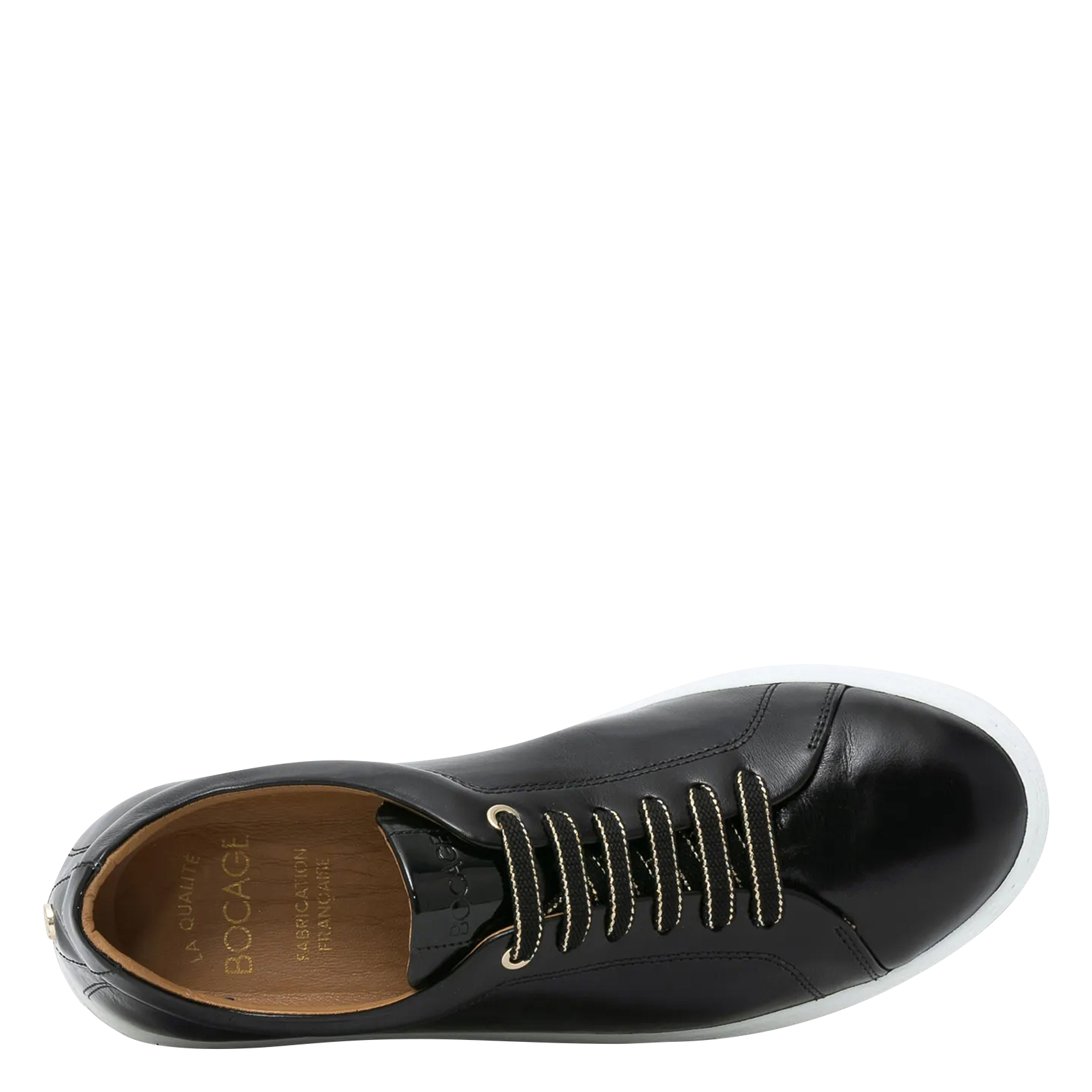 Sneaker mit Schnürung aus glattem Leder BOCAGE Schwarz