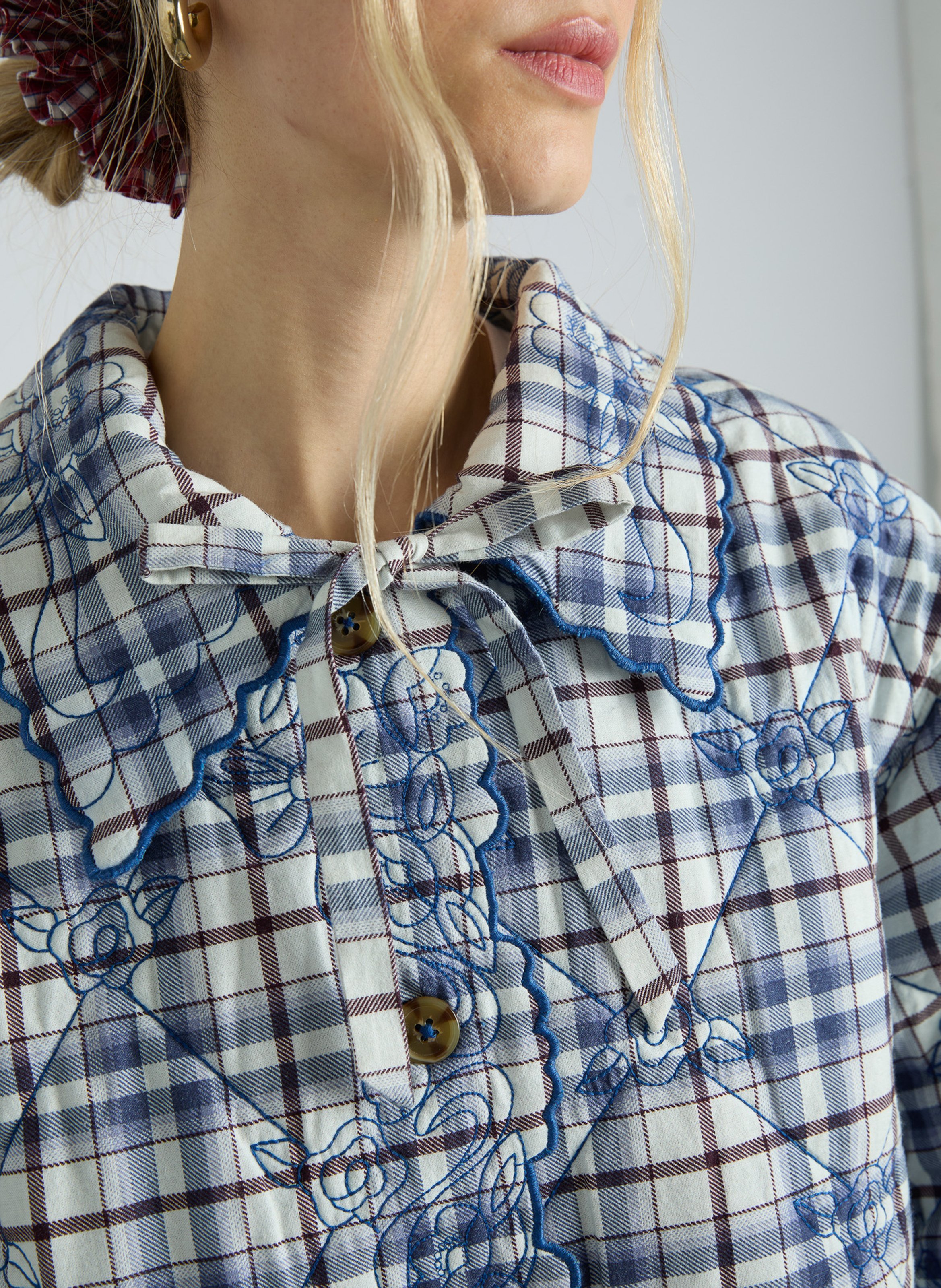 Manteau évasé à motifs  Bleu