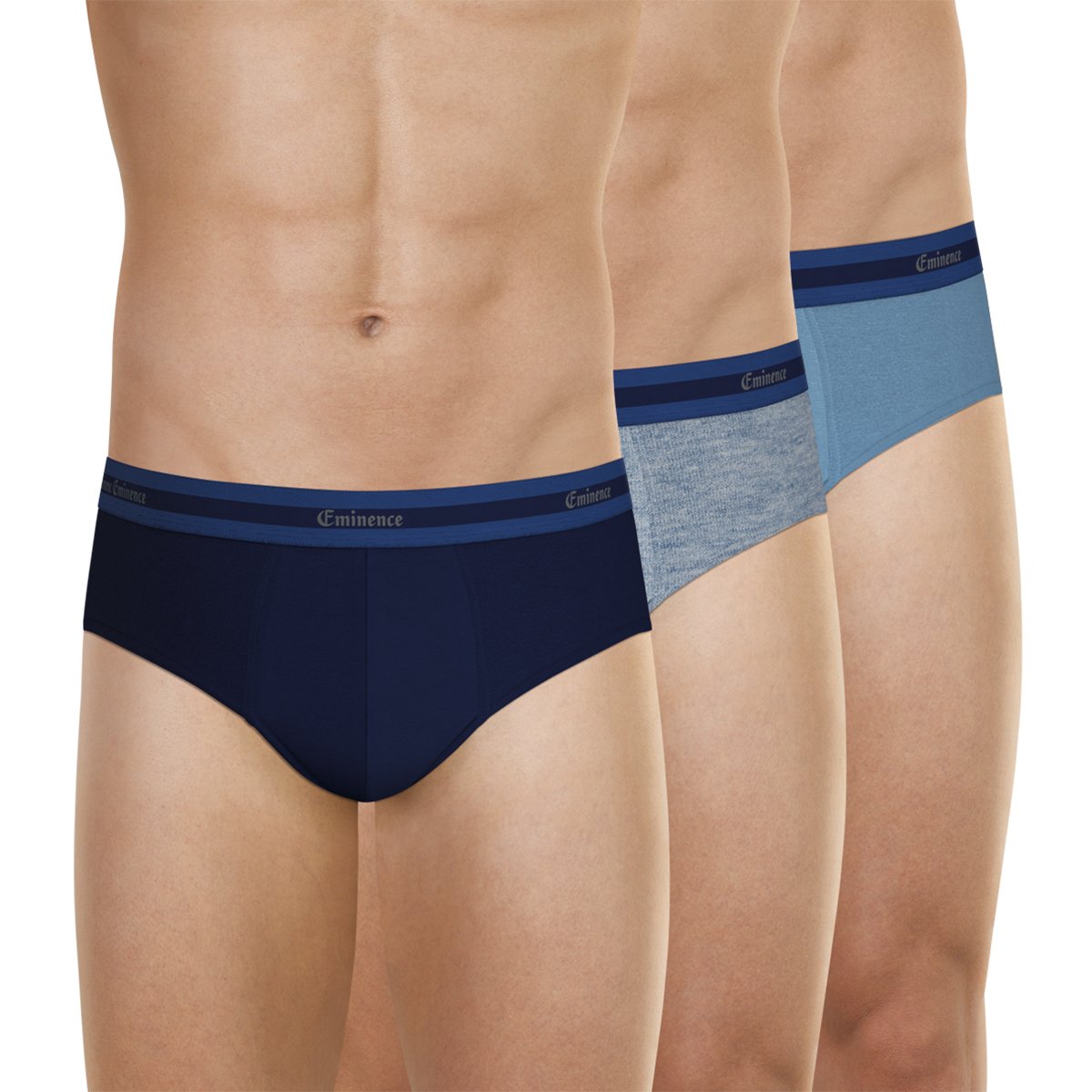 Pack of 3 organic cotton selection briefs EMINENCE Blue