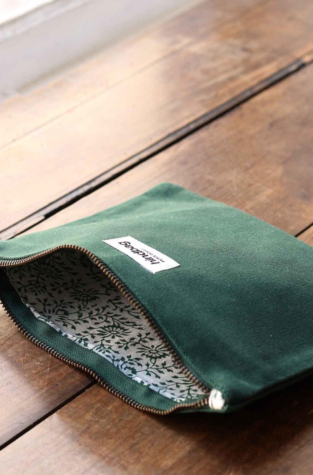 Cotton clutch bag HINDBAG Green