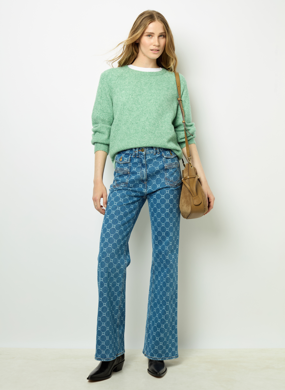 Sac seau bandoulière en cuir GERARD DAREL Vert