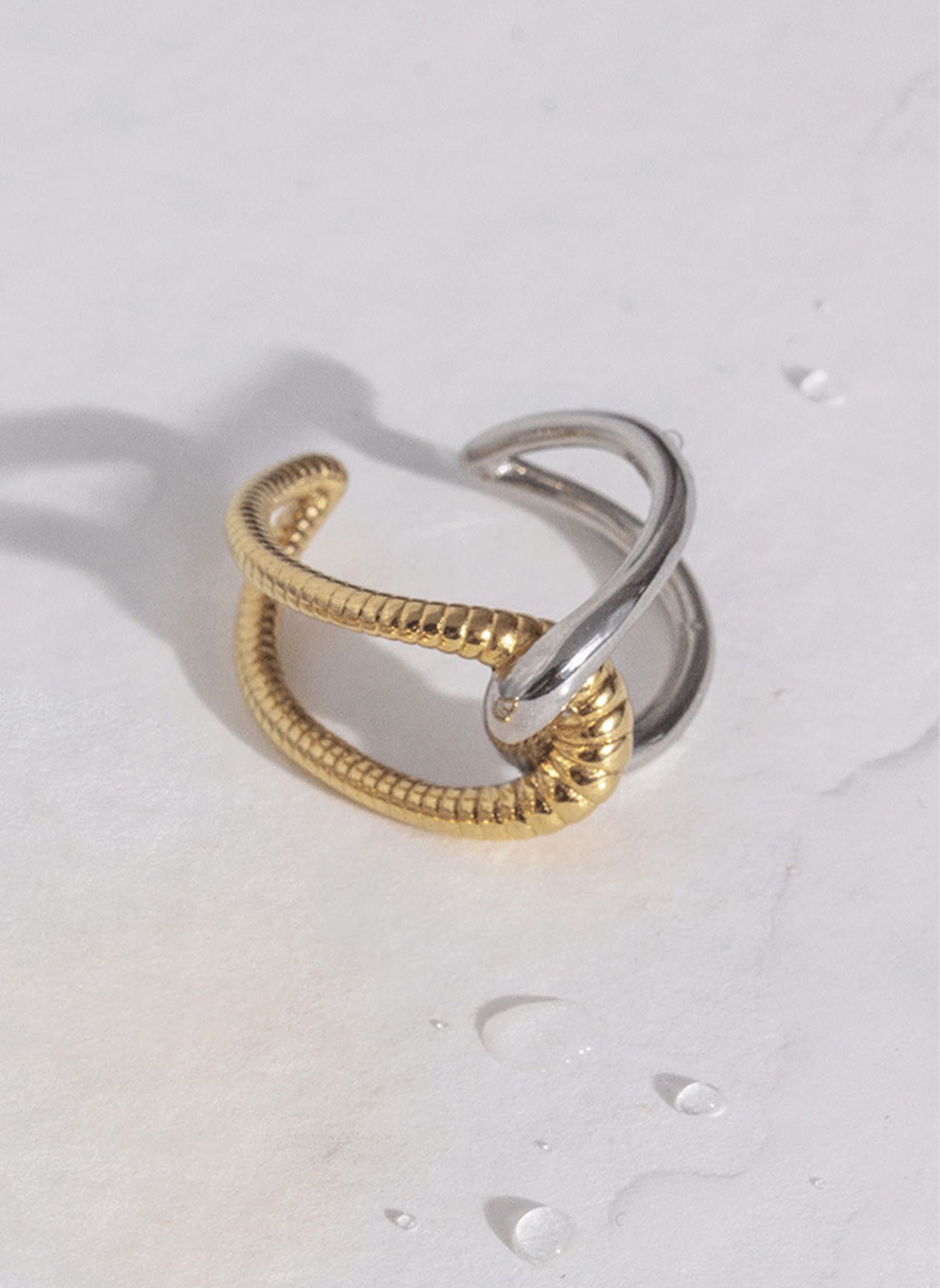 Wide euphorbia ring AEC Paris Silver