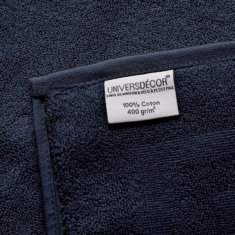 100% combed cotton bath towel COTON PUR Blue
