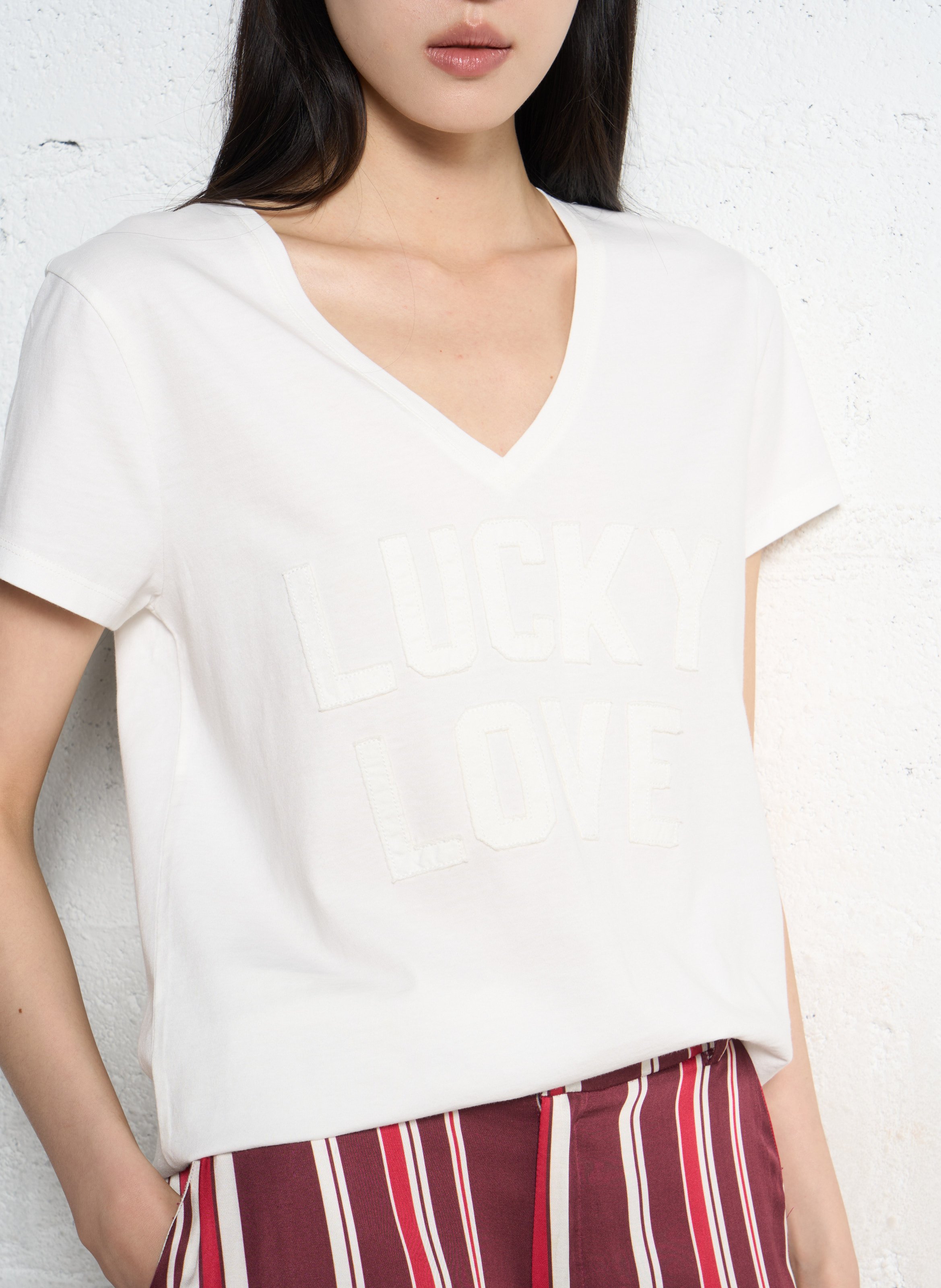 Basic cotton T-shirt IKKS White