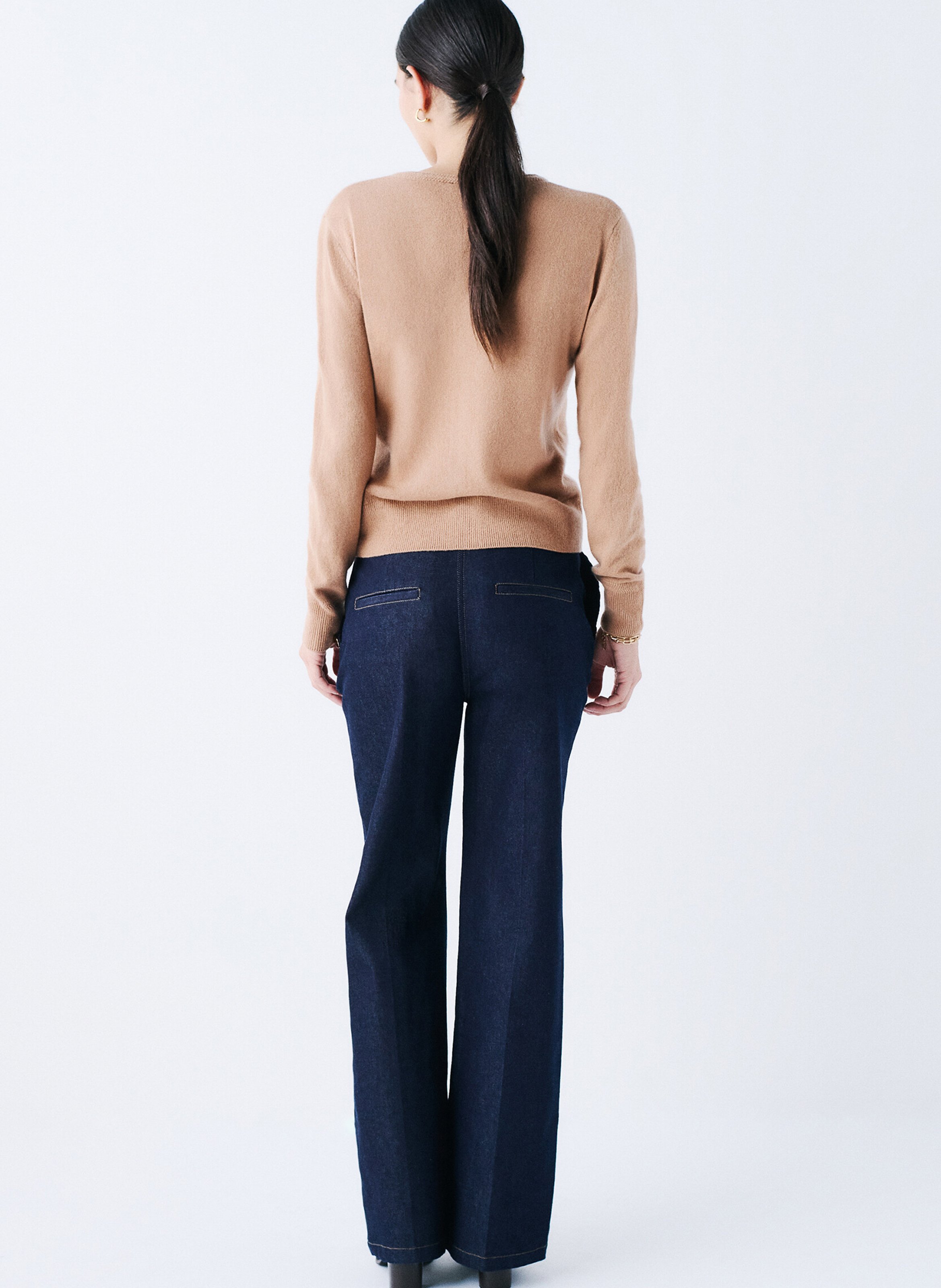 Gilet en cachemire col rond CAROLL Marron