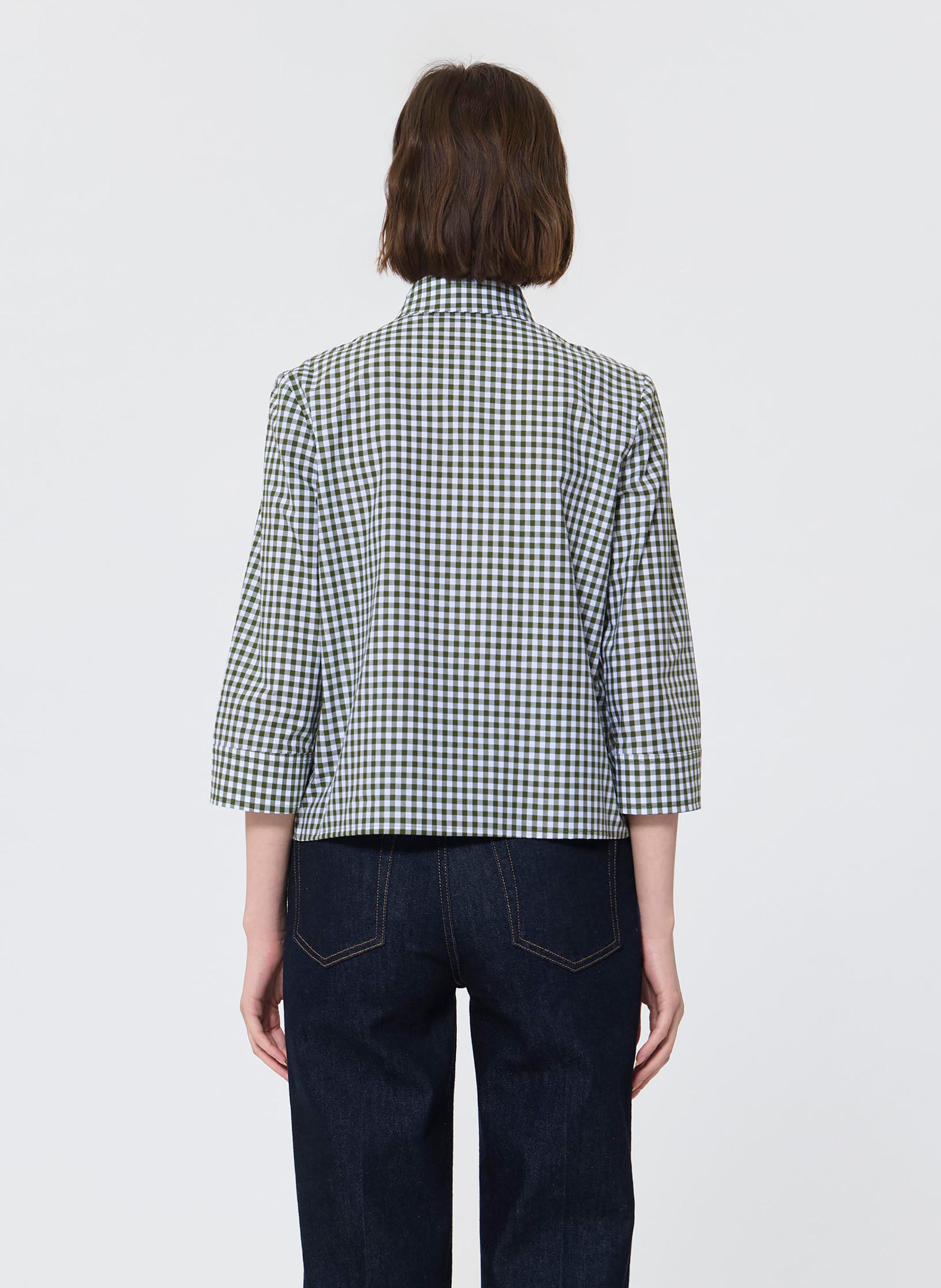 Chemise droite col classique en coton bio imprimé TARA JARMON Vert