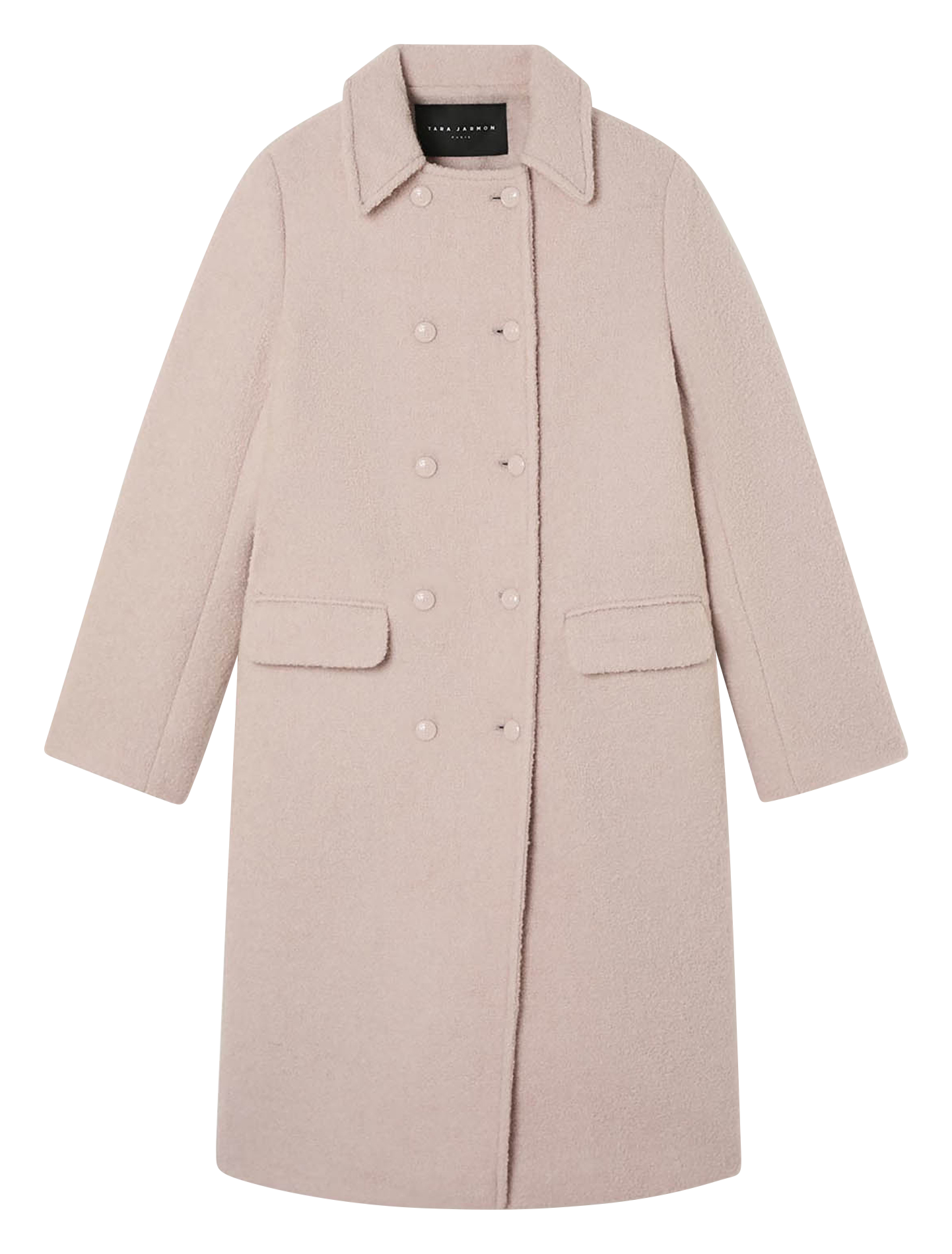 Long coat with classic collar in a wool blend TARA JARMON Pink