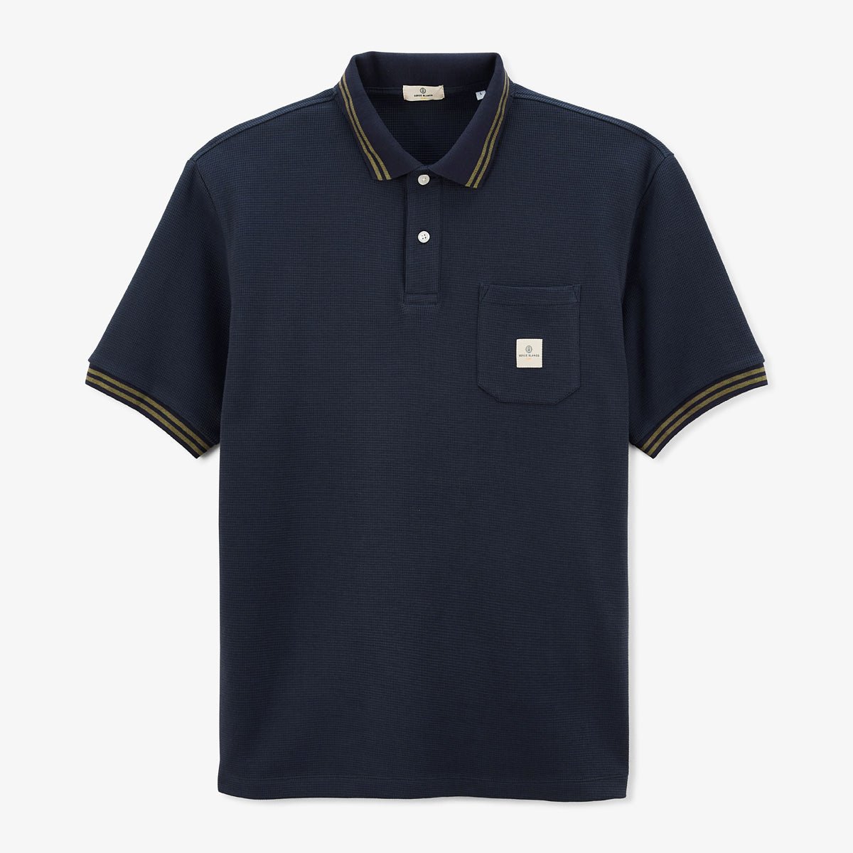 Short-sleeved waffle fabric polo SERGE BLANCO Blue