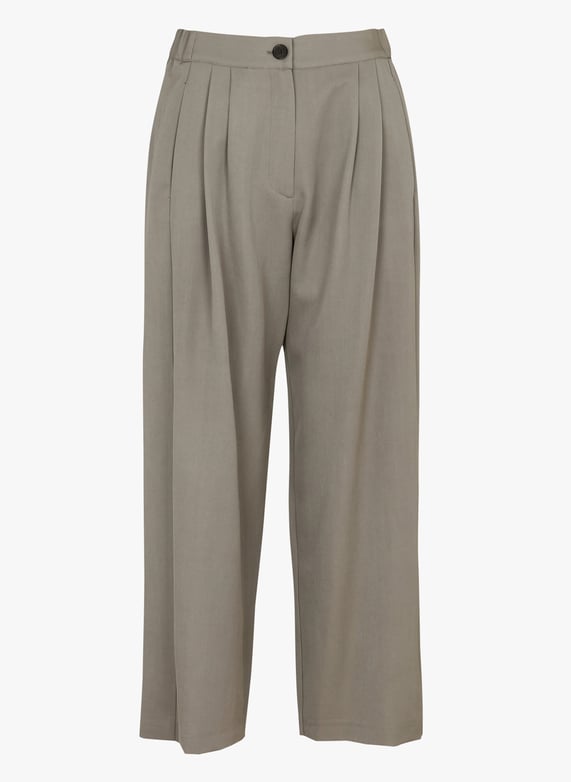 Wijde broek van wol | Groen by MASSCOB Wijde broek van wol Groen