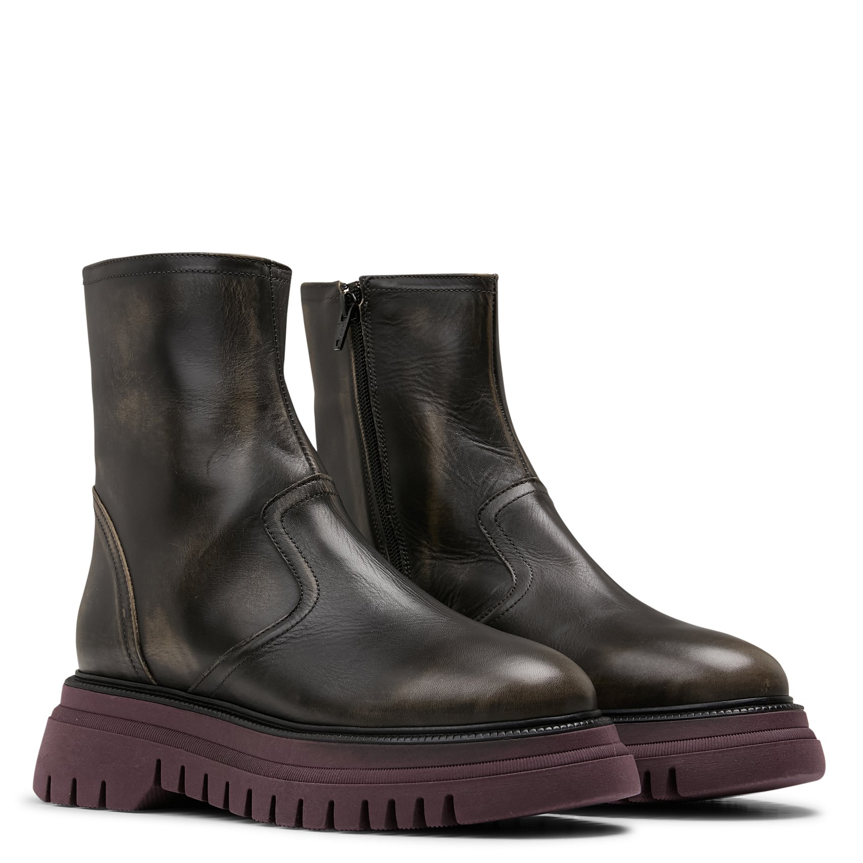 Lederstiefeletten ACOTE Schwarz