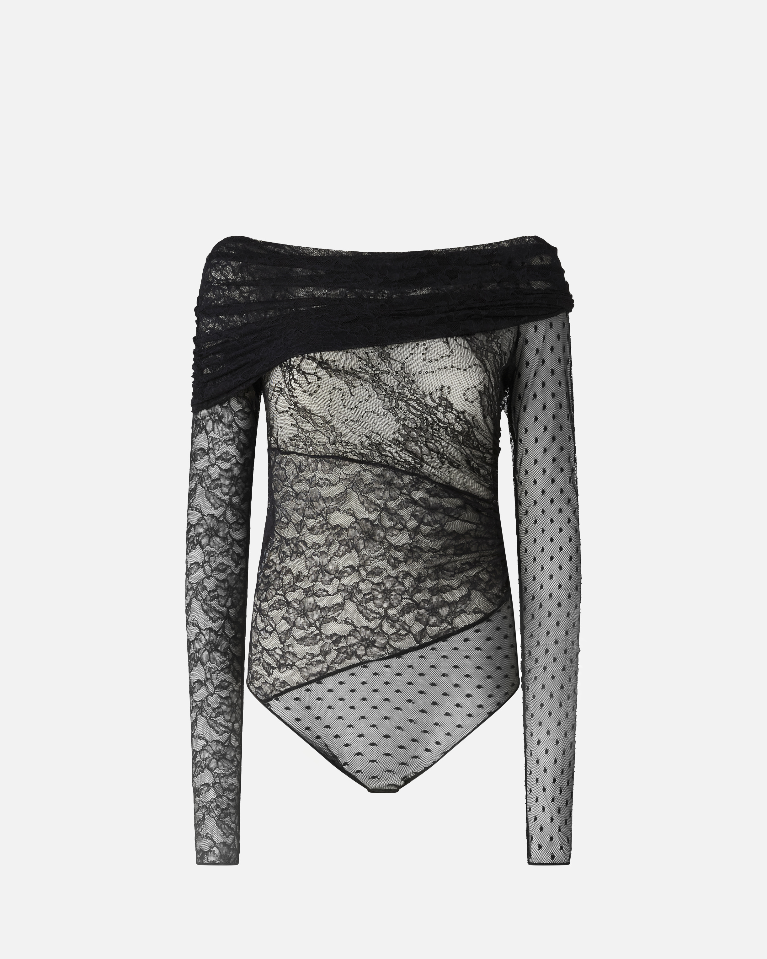 Patchwork lace bodysuit PINKO Black