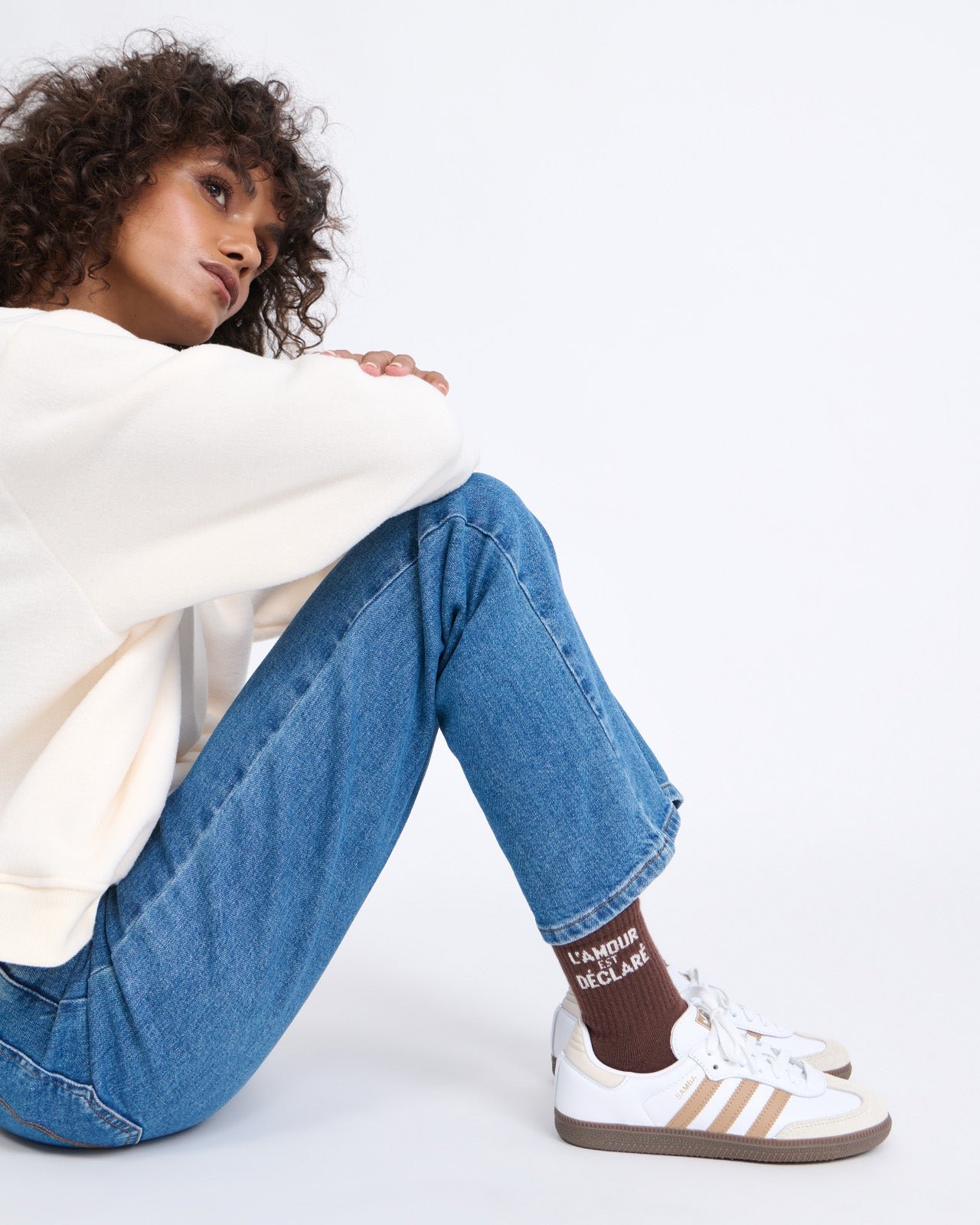 The socks love is declared EMOI EMOI Brown