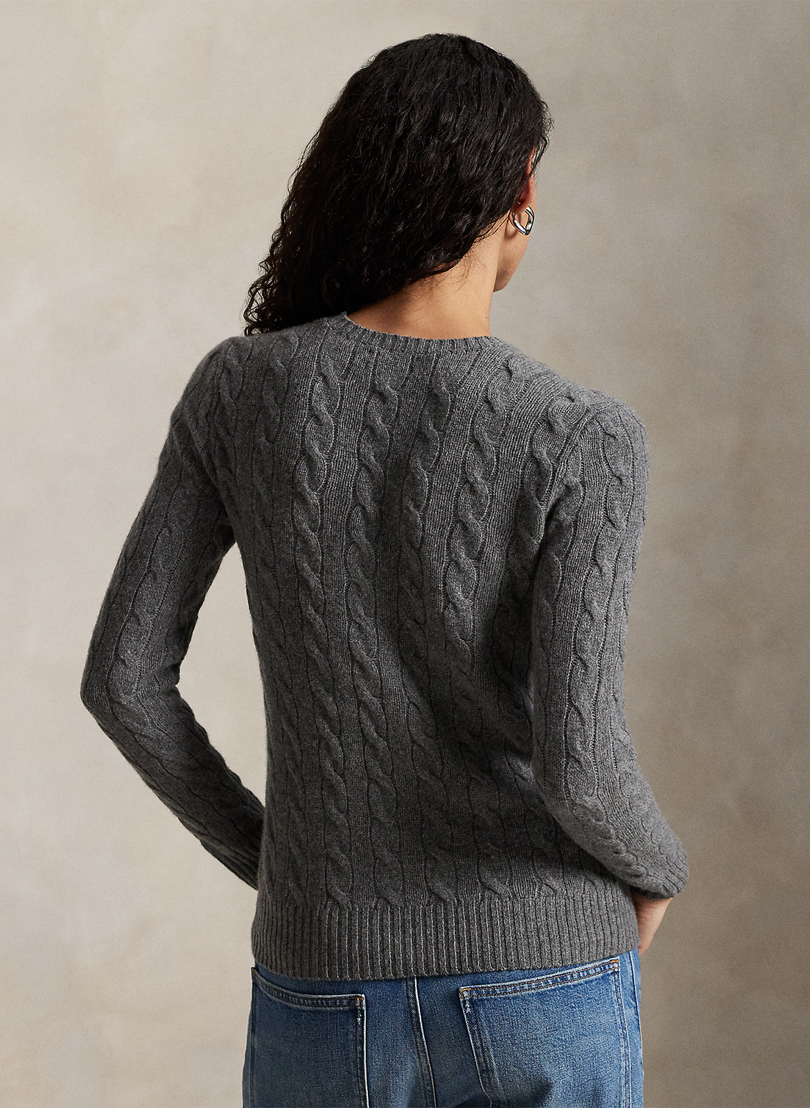 Pull col rond en laine et en cachemire mélangés  POLO RALPH LAUREN Gris