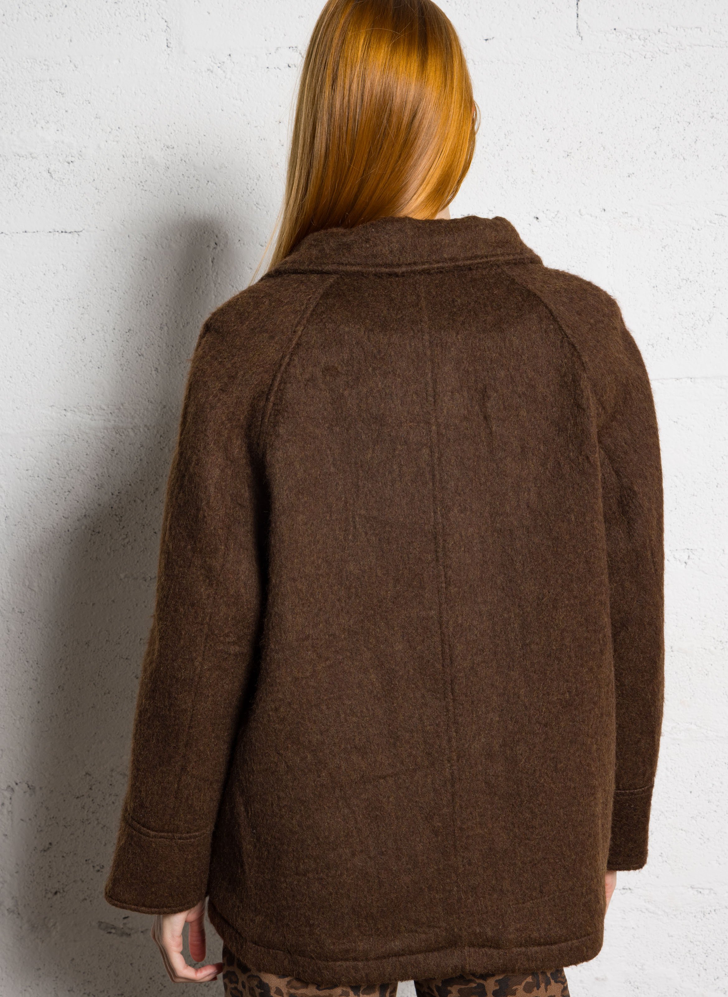 Gerade geschnittene Jacke aus Wollmix mit klassischem Kragen THE KORNER Braun