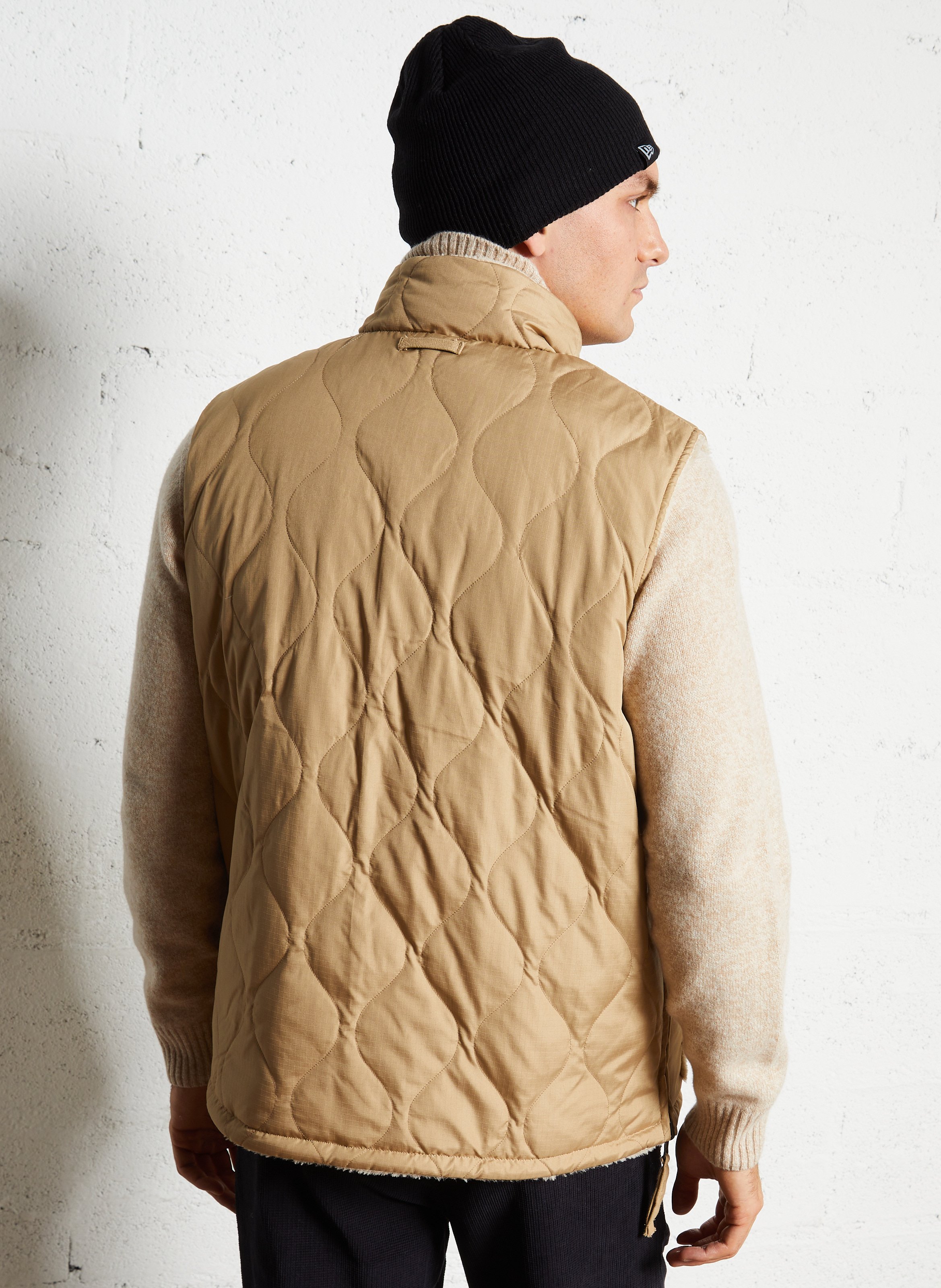 Veste col montant sans manches réversible TAION Beige