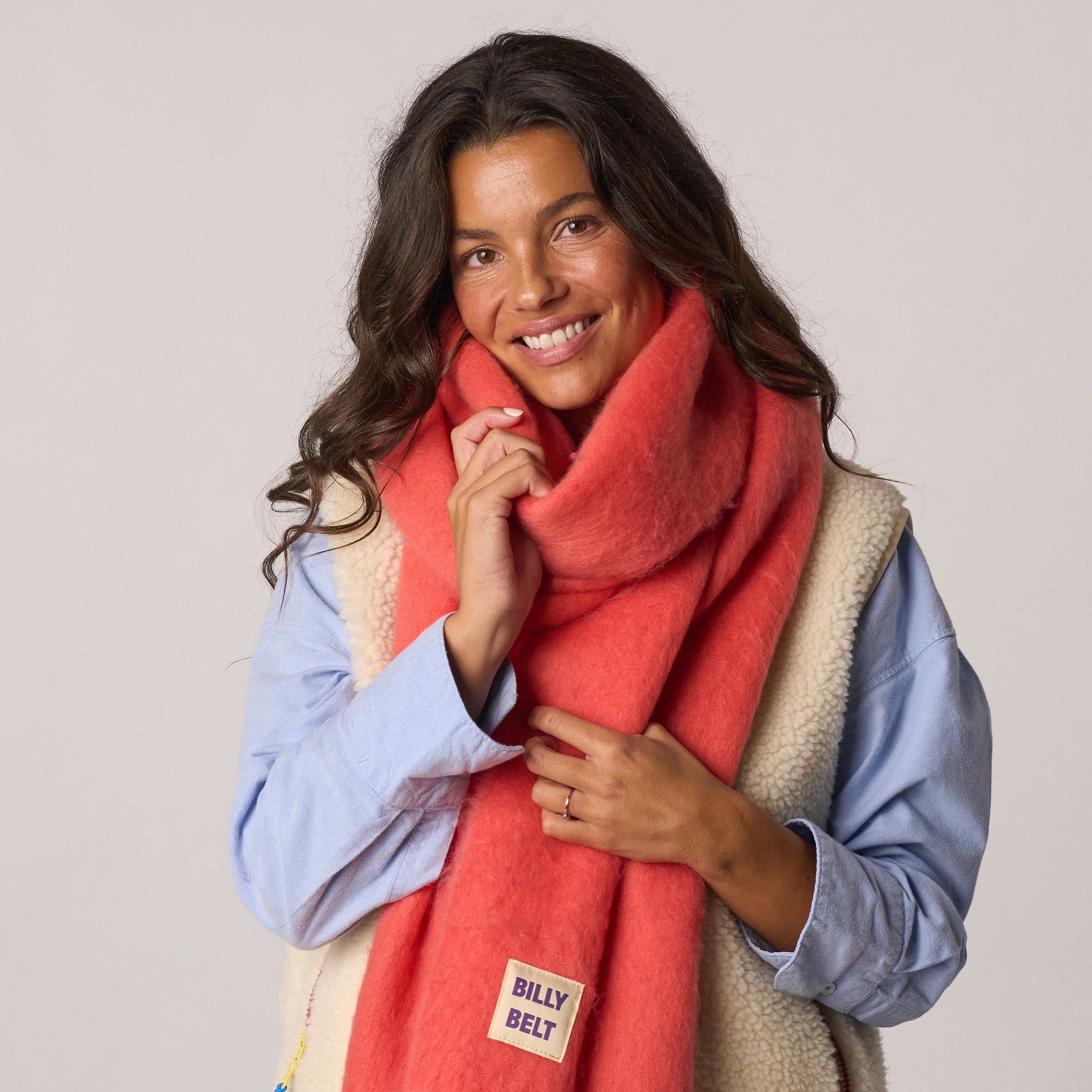 Large fringe scarf BILLYBELT Orange