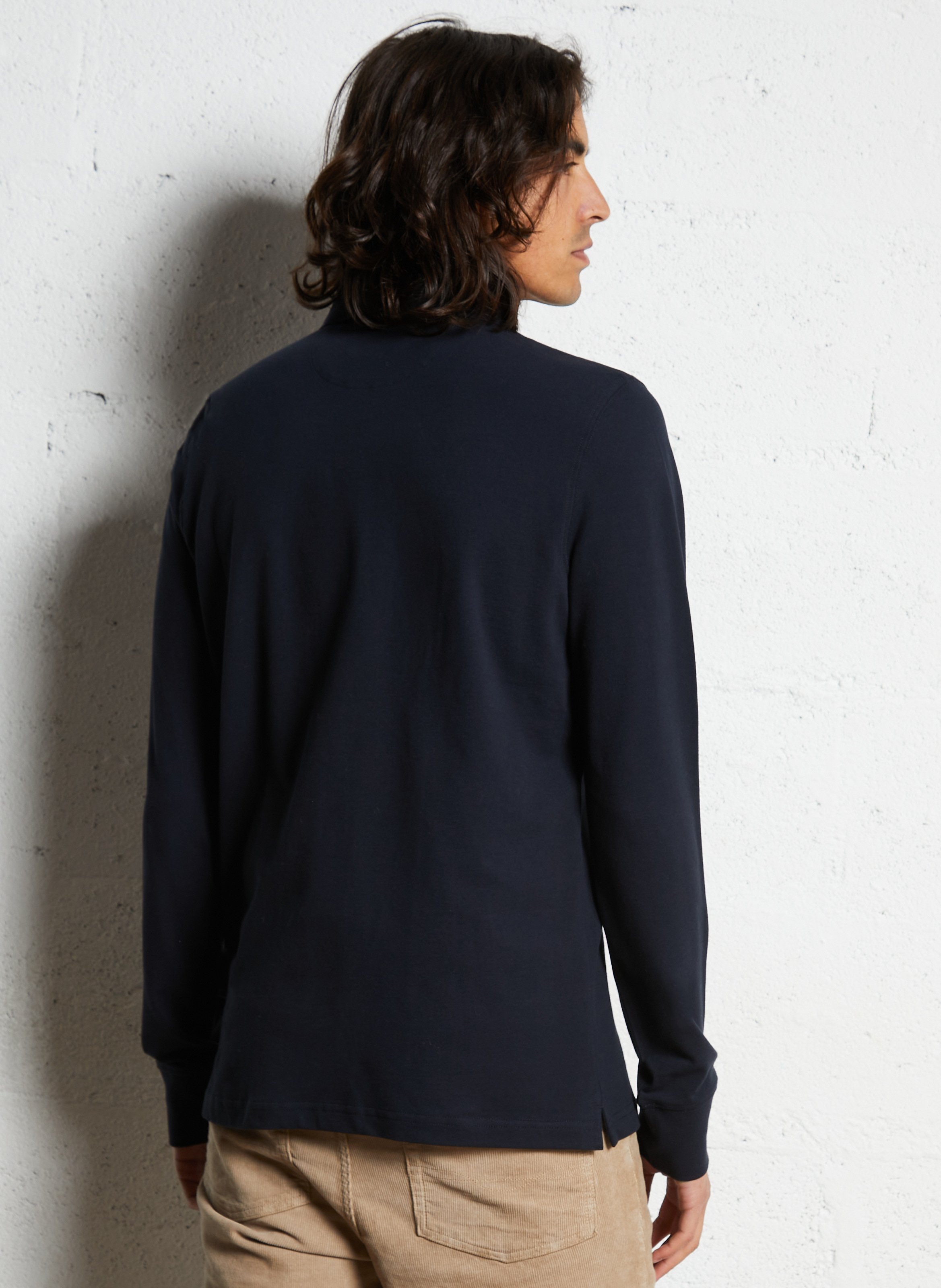 Polo droit en coton mélangé EDEN PARK Bleu