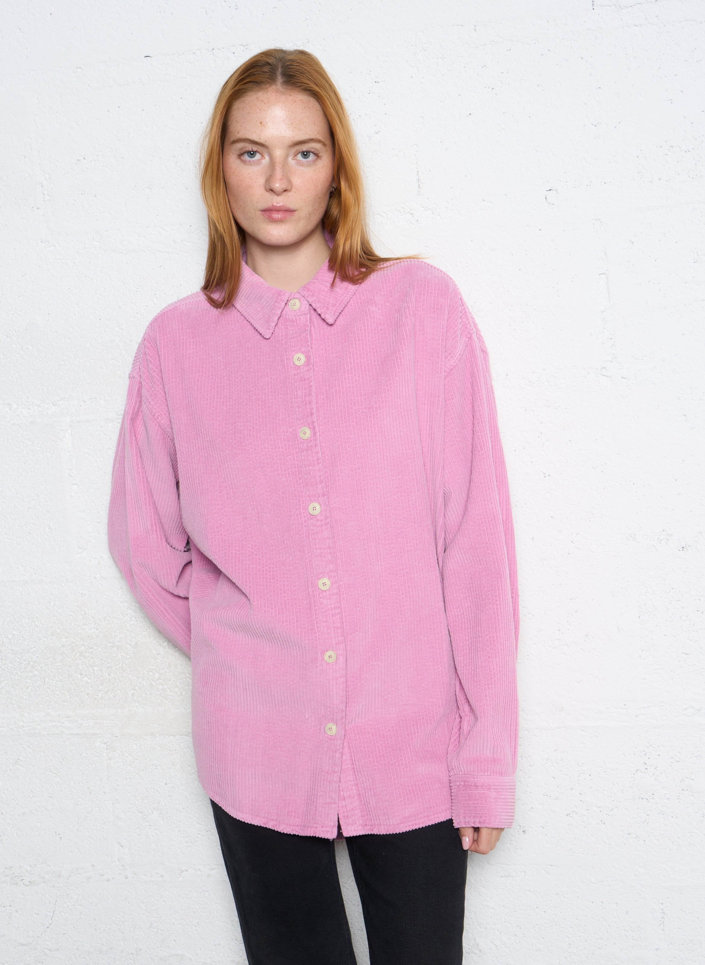 Blouse van corduroy met klassieke kraag AMERICAN VINTAGE