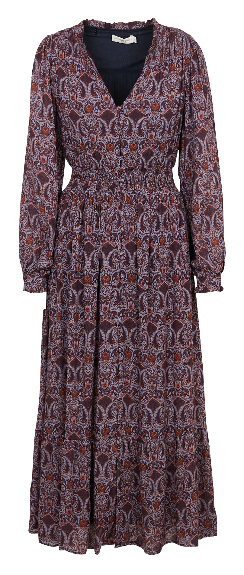 Wijd uitlopende lange jurk met patronen LA PETITE ETOILE Veelkleurig