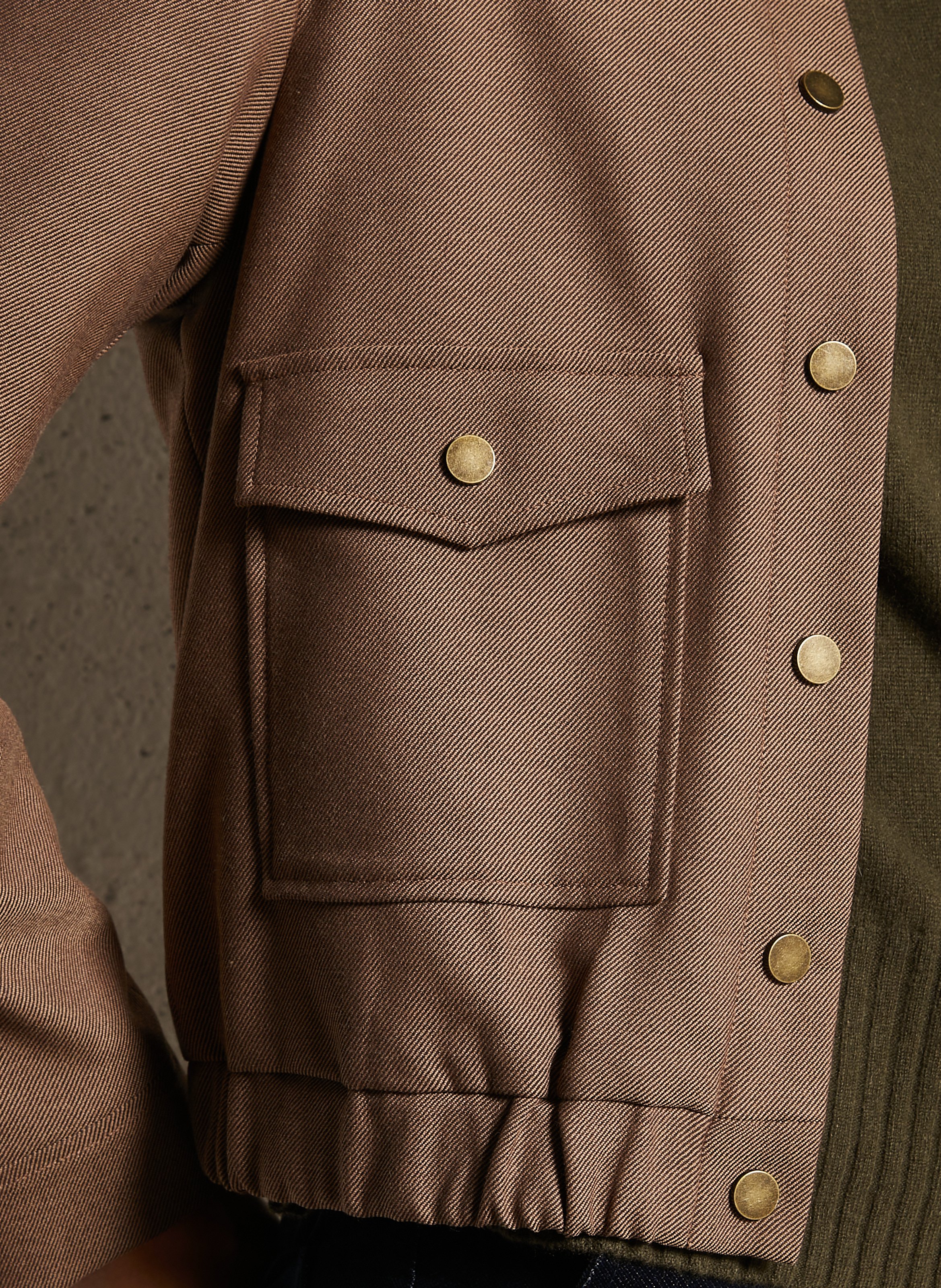 Veste courte boutonnée à motifs I CODE Marron