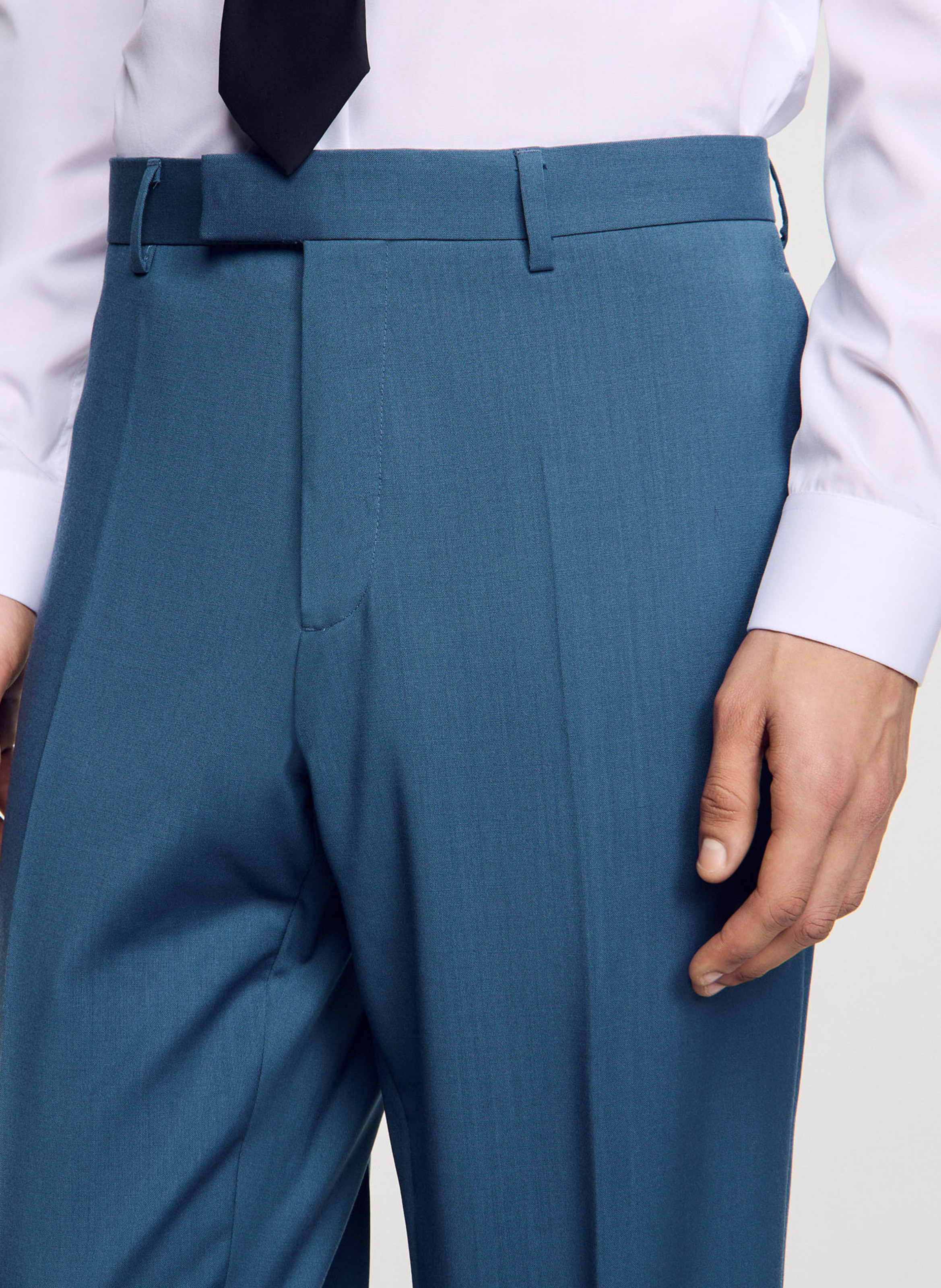 Bandol straight woollen trousers SANDRO Blue