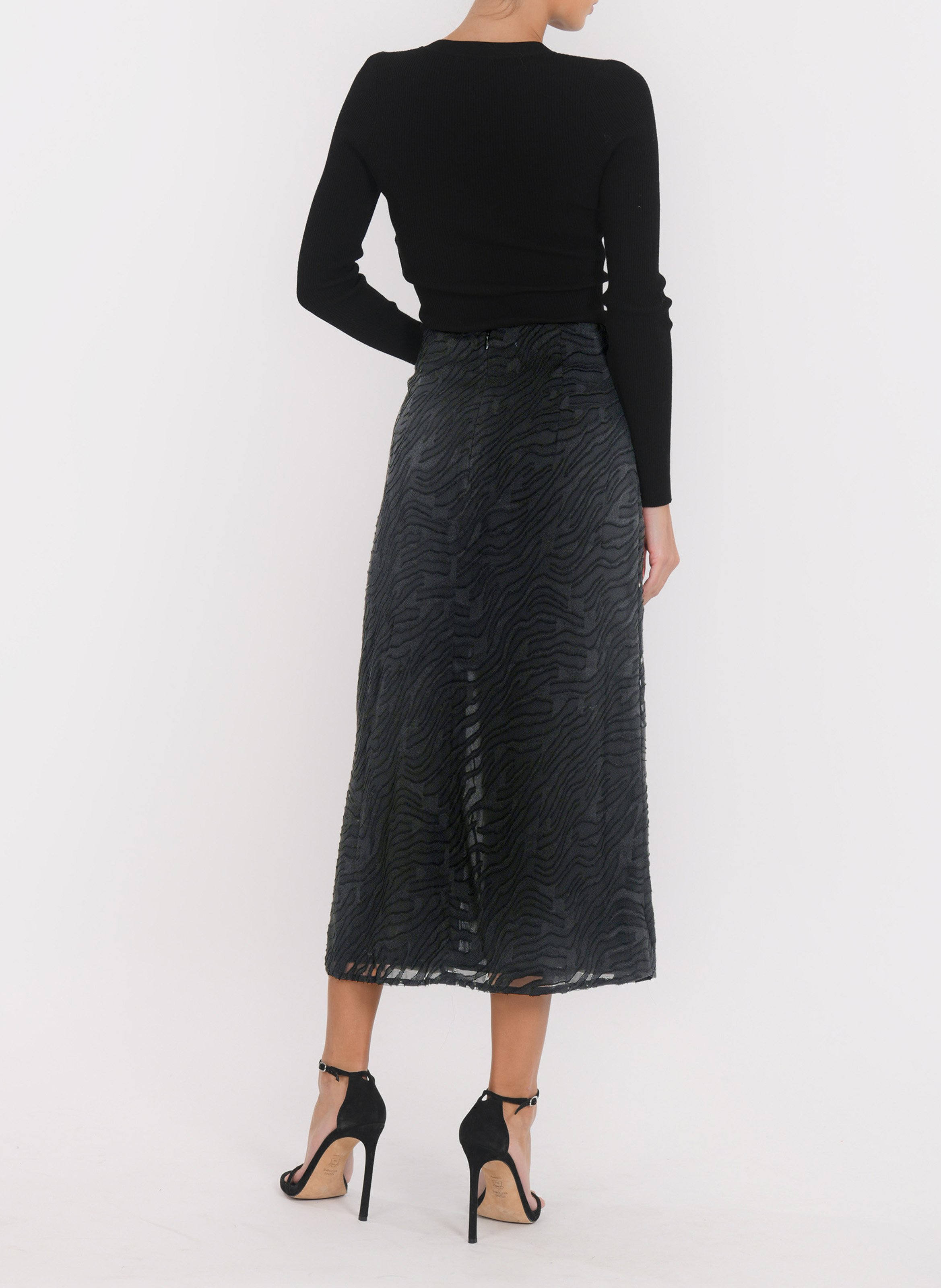 Embroidered midi skirt KOOKAI Black
