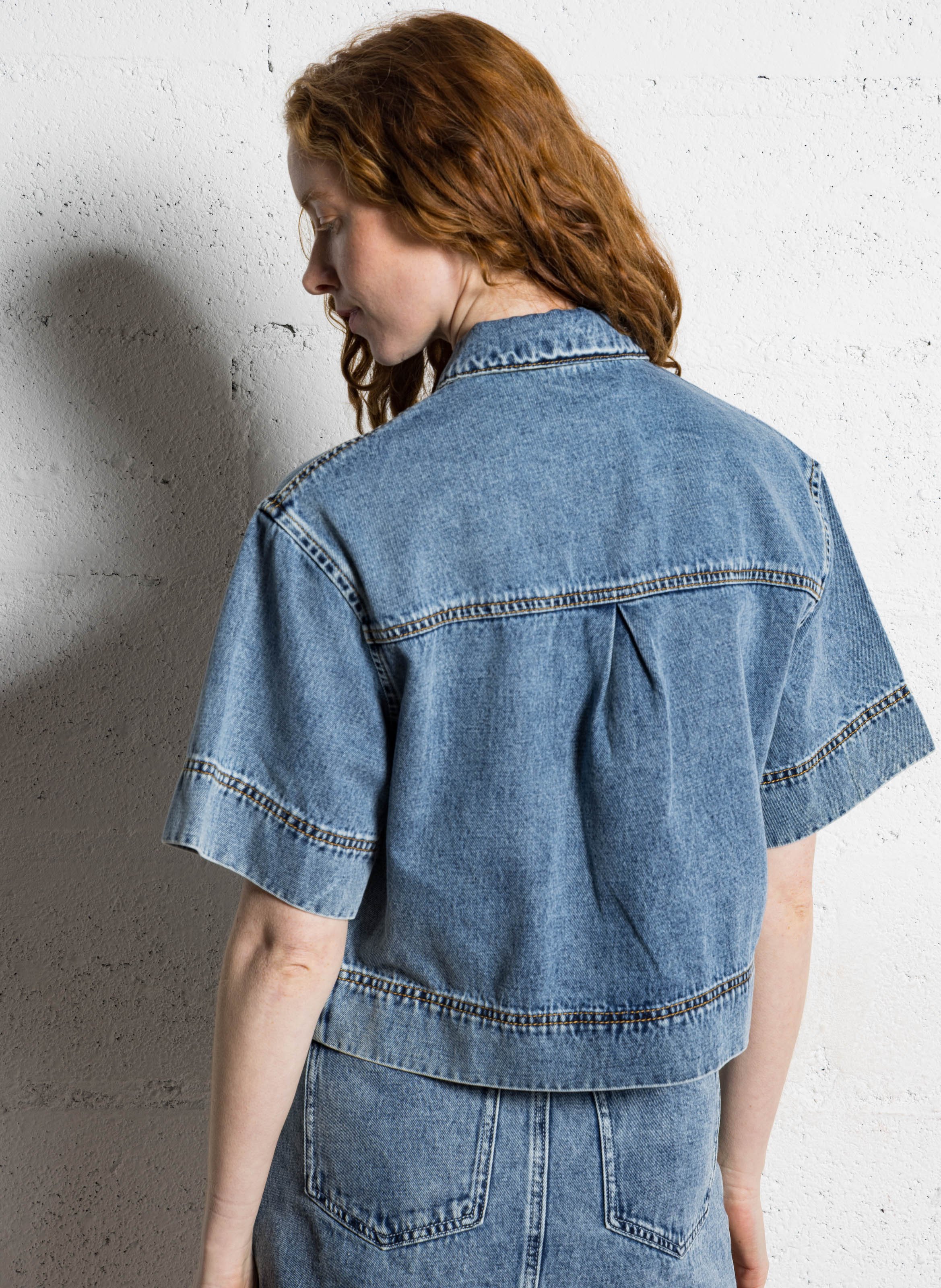 Chemise col classique en jean SUNCOO Bleu