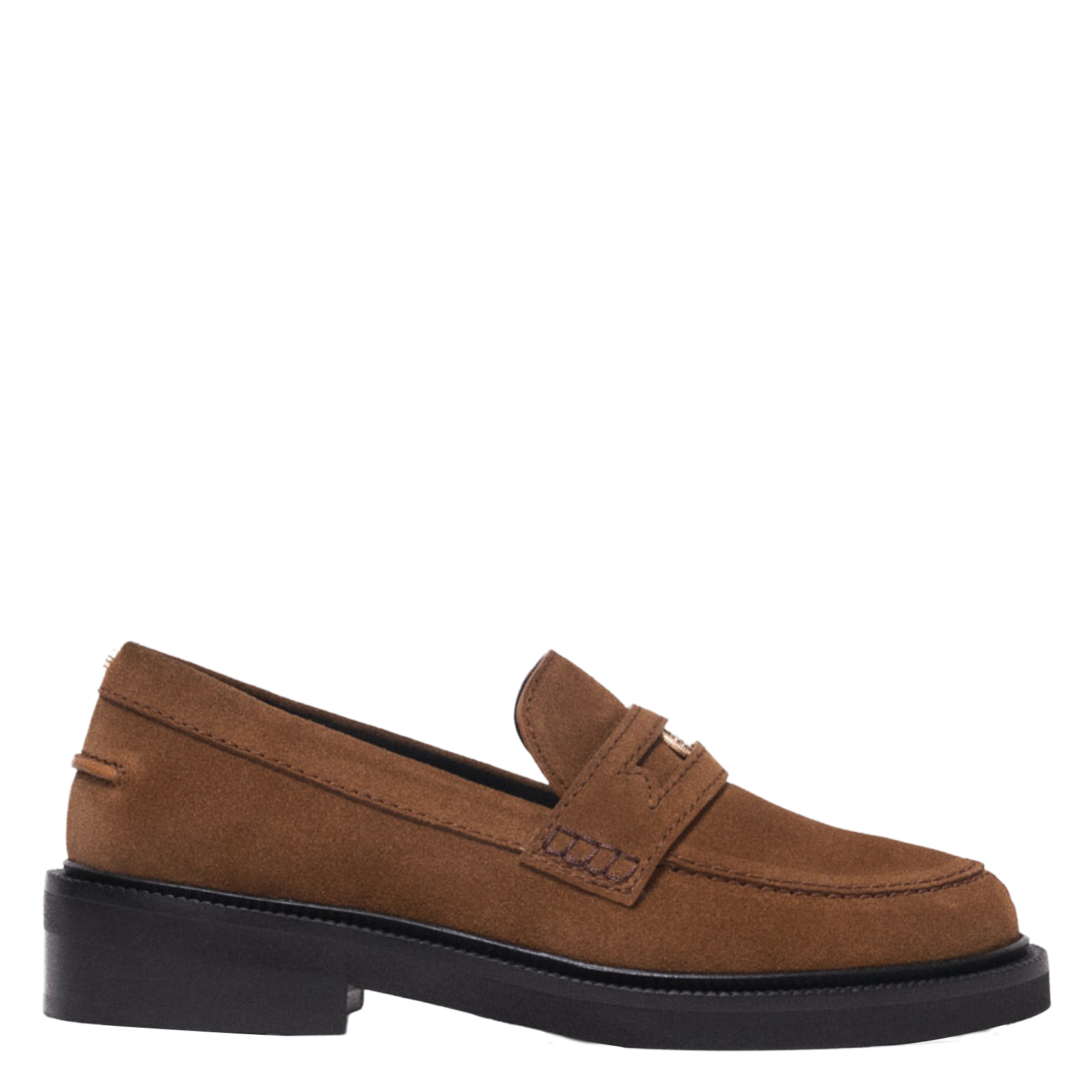 Flat suede moccasins MAJE Brown