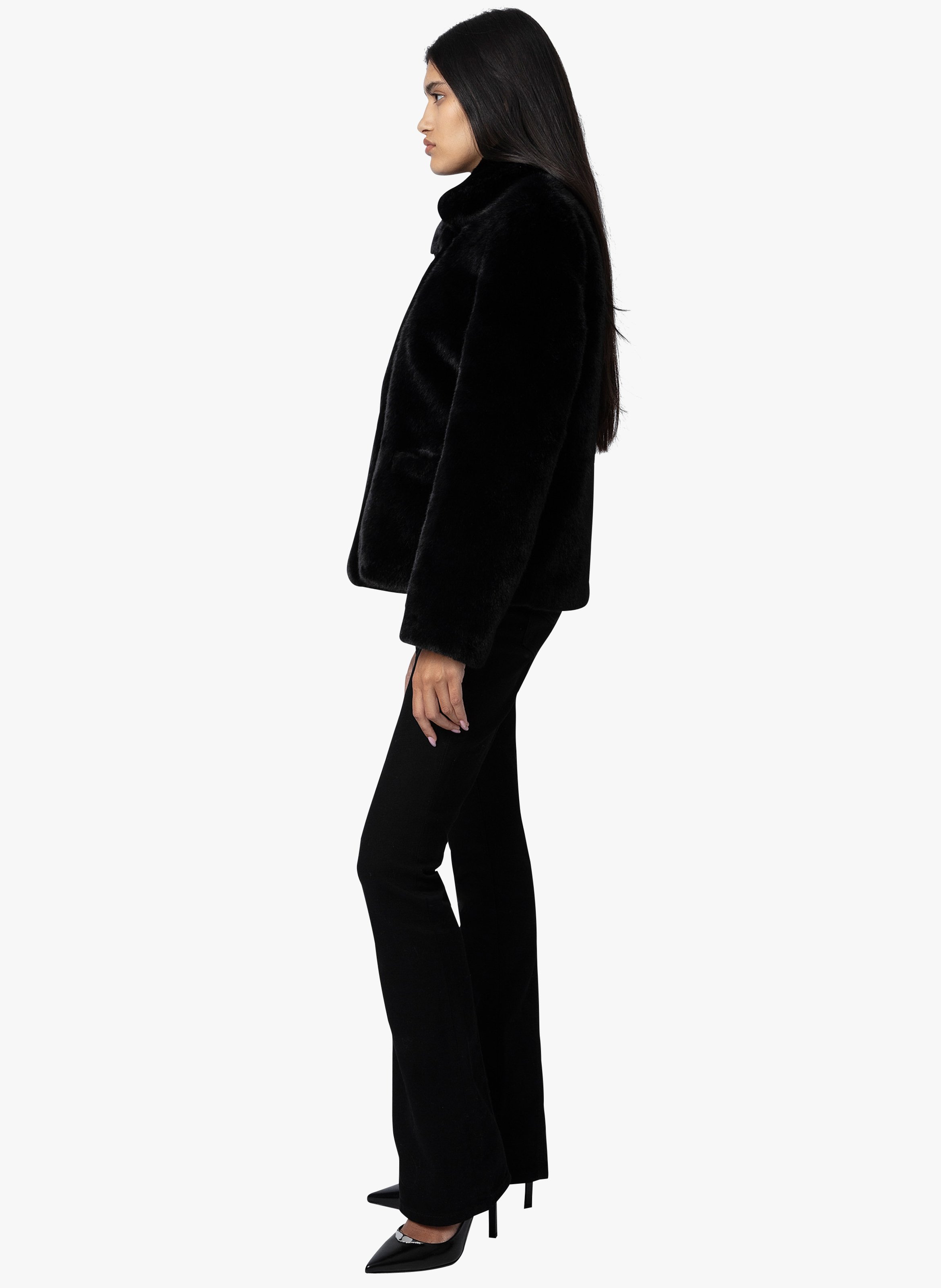 Manteau zippé en fausse fourrure ZADIG&VOLTAIRE Noir