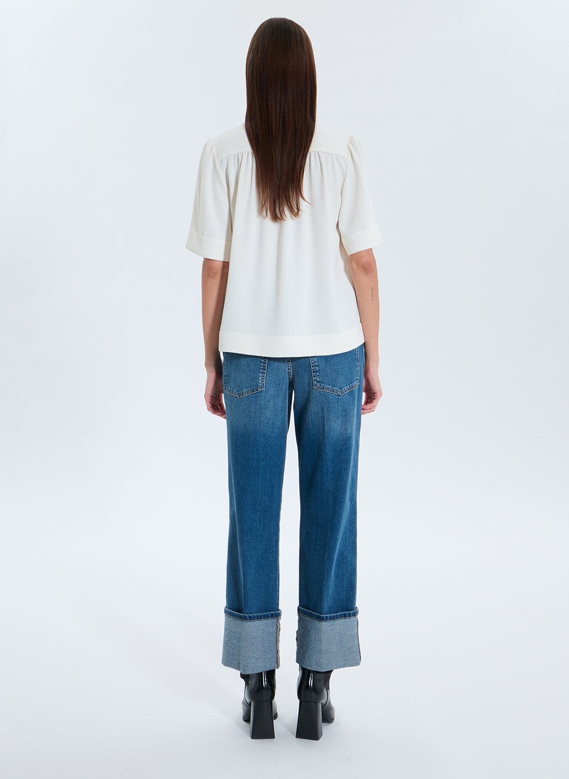 Top oversize col V ZAPA Blanc