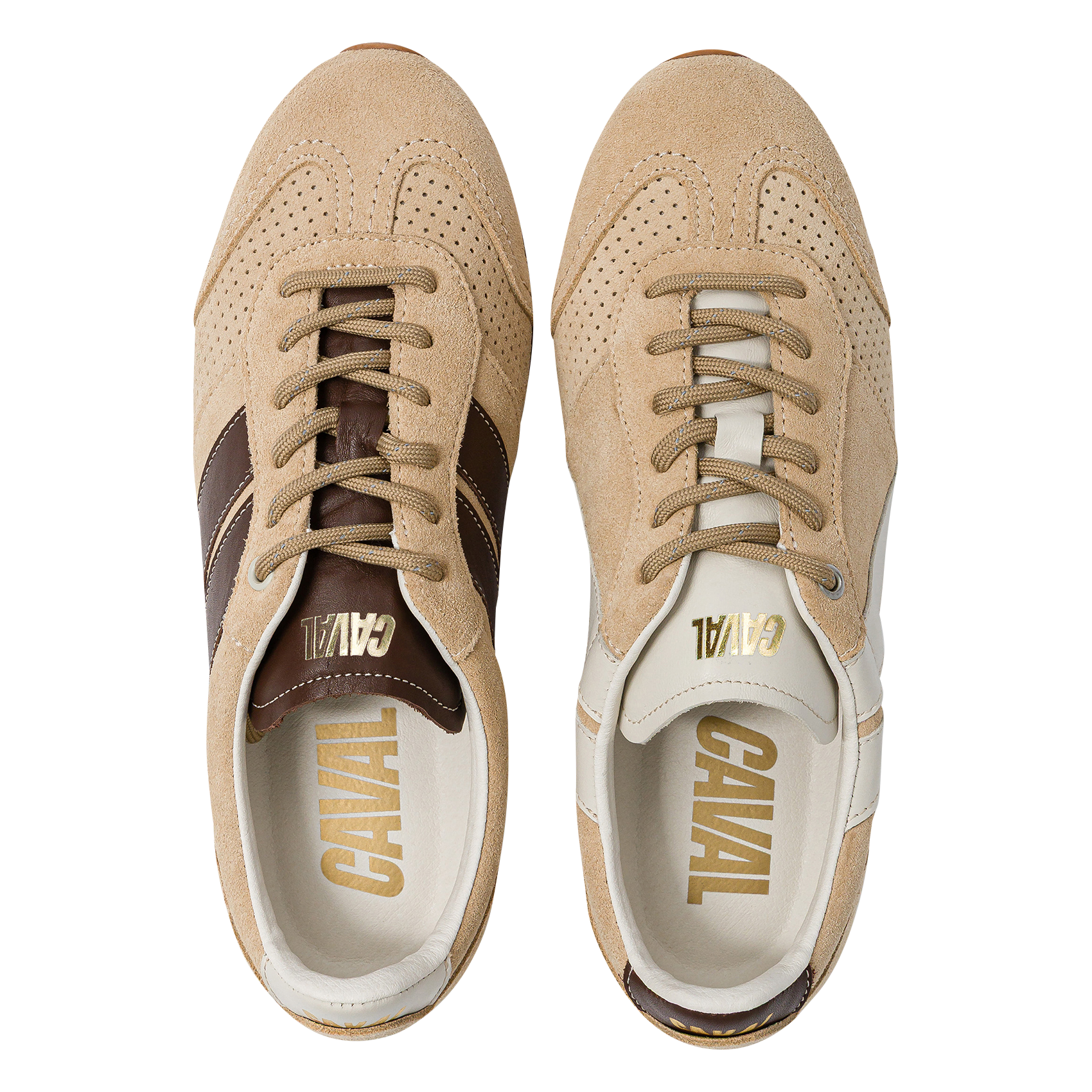 Low-top suede leather sneakers CAVAL Beige