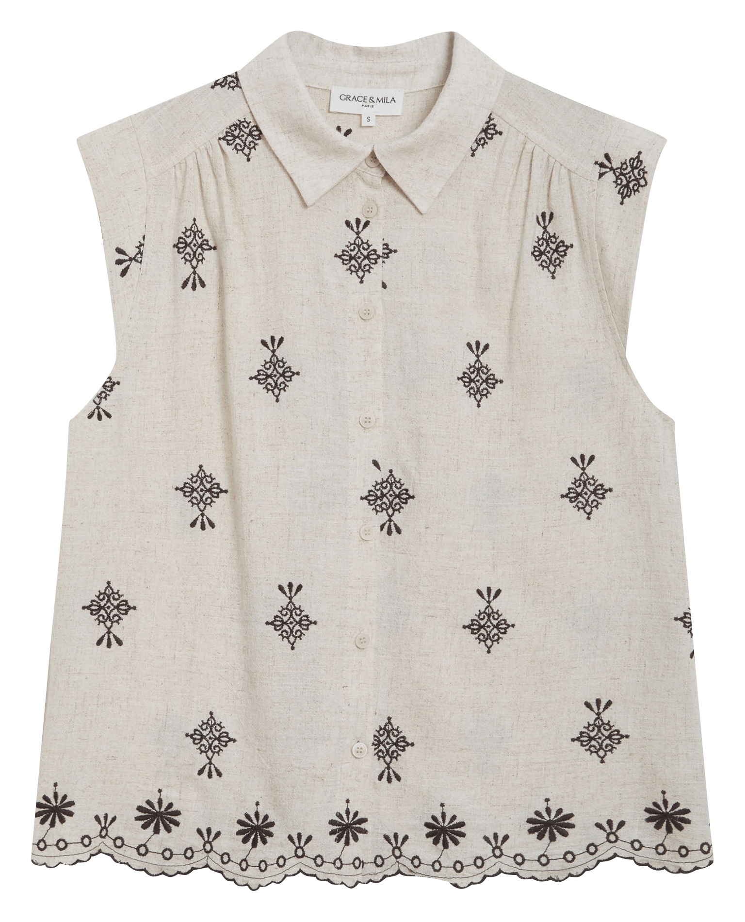 Blouse col classique  GRACE ET MILA Marron