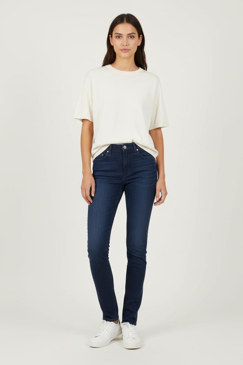 Cropped slim jeans with studs ACNE STUDIOS - Seconde Main Blue