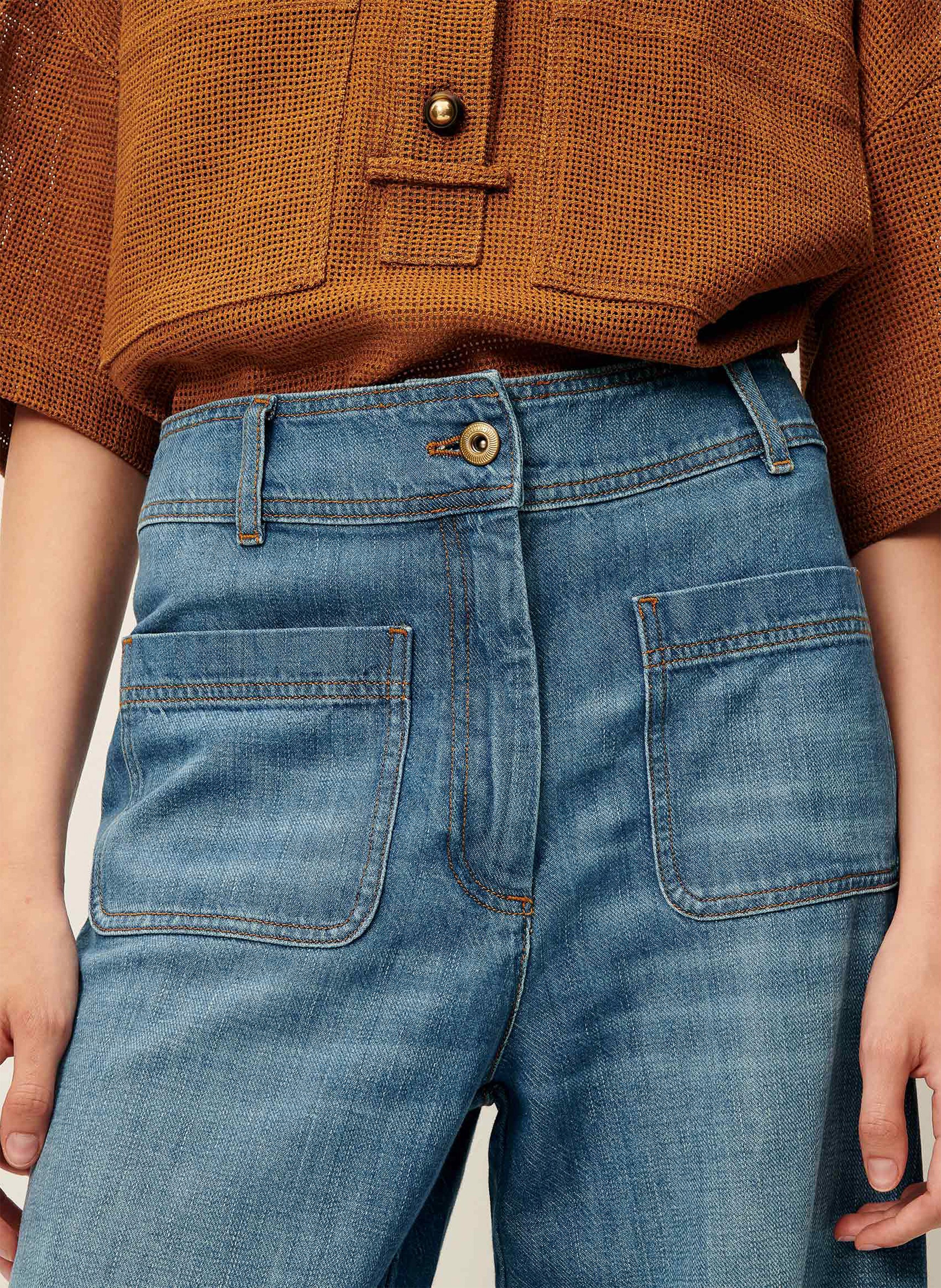 Boot-cut cotton jeans SESSUN Blue