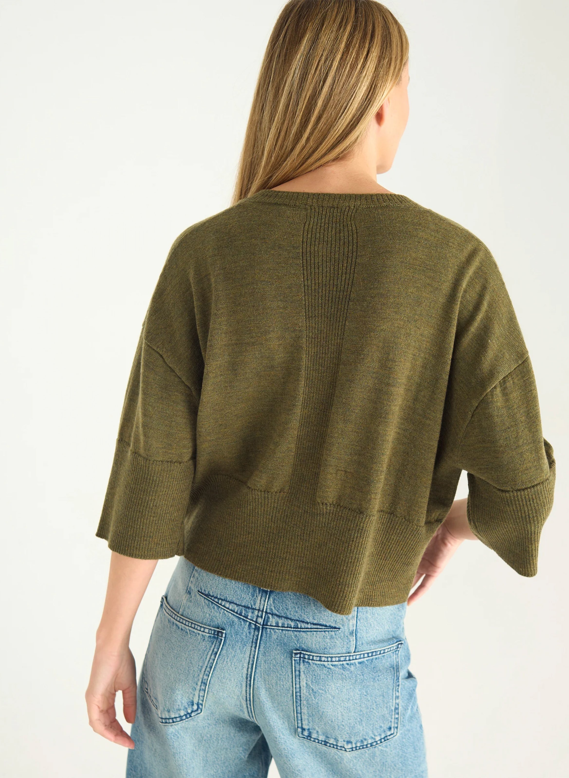 Gilet col rond en laine  ACOTE Vert