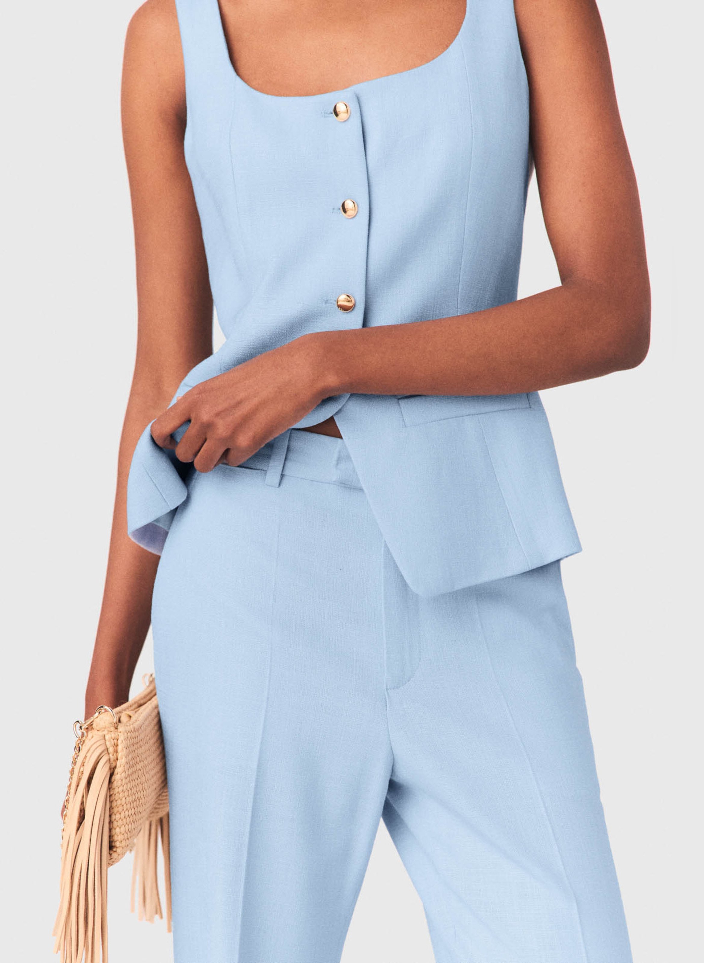 Pantaloni tailleur dritti MAJE Blu