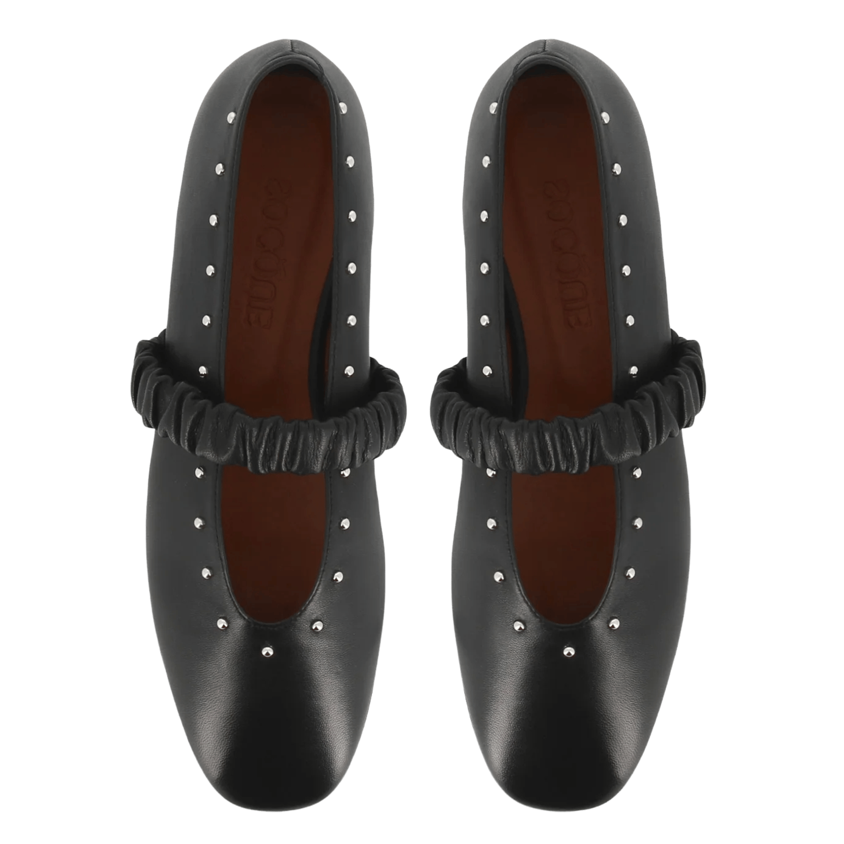 Ballerines à studs en cuir SOCQUE PARIS Noir