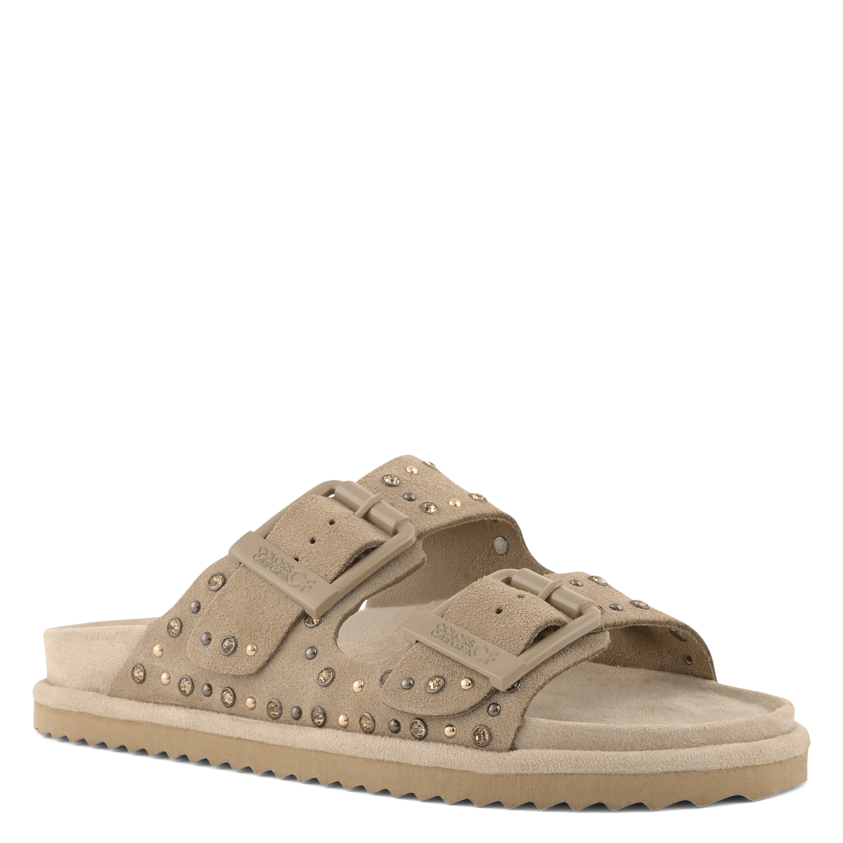 Sandales plates en cuir velours COLORS OF CALIFORNIA Beige