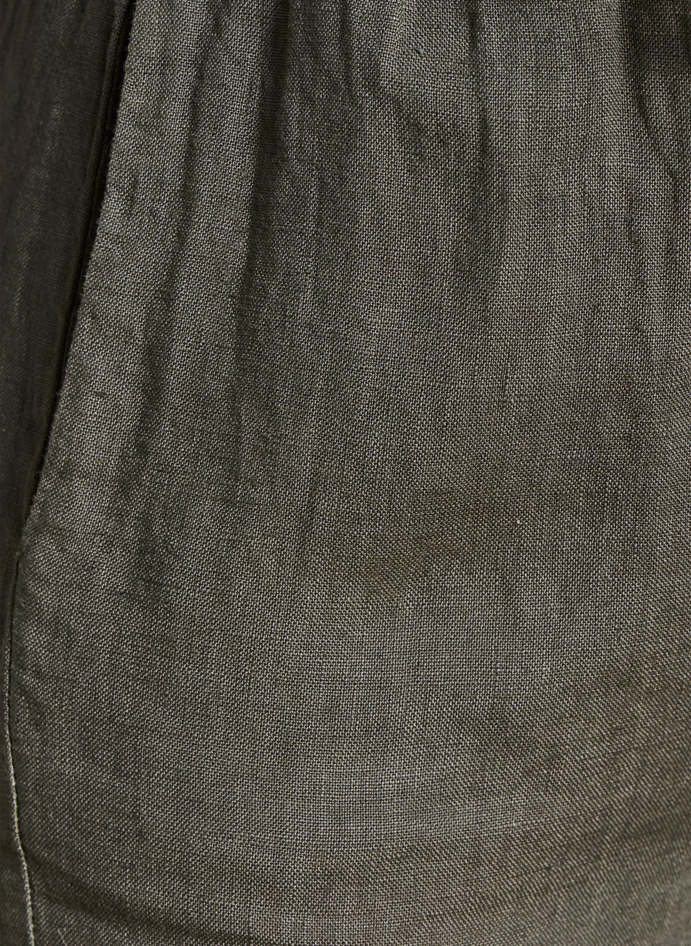 Pantalon carotte taille haute en lin LA FEE MARABOUTEE Vert