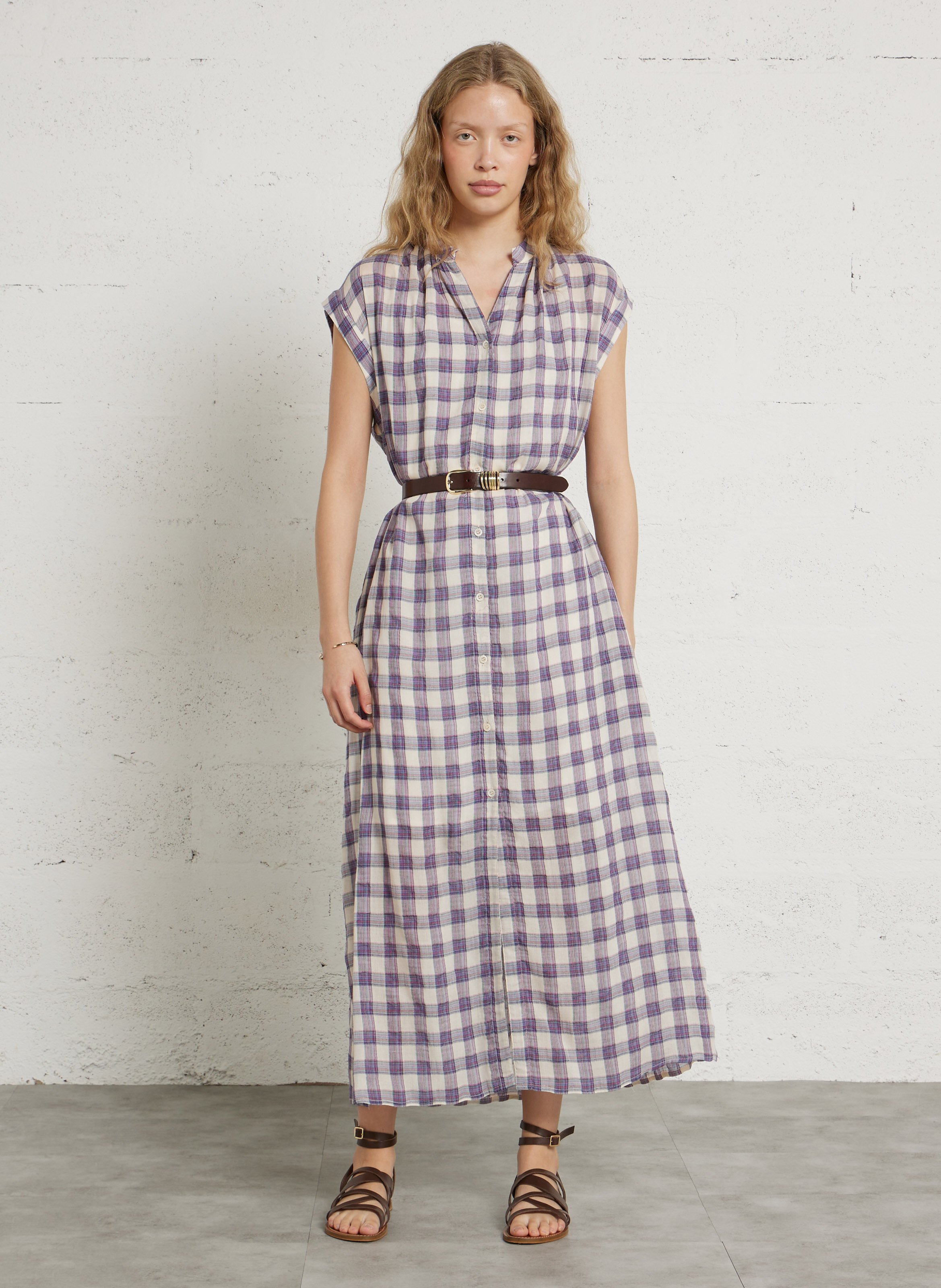 Leren dunne riem met gesp MAISON 123 Bruin