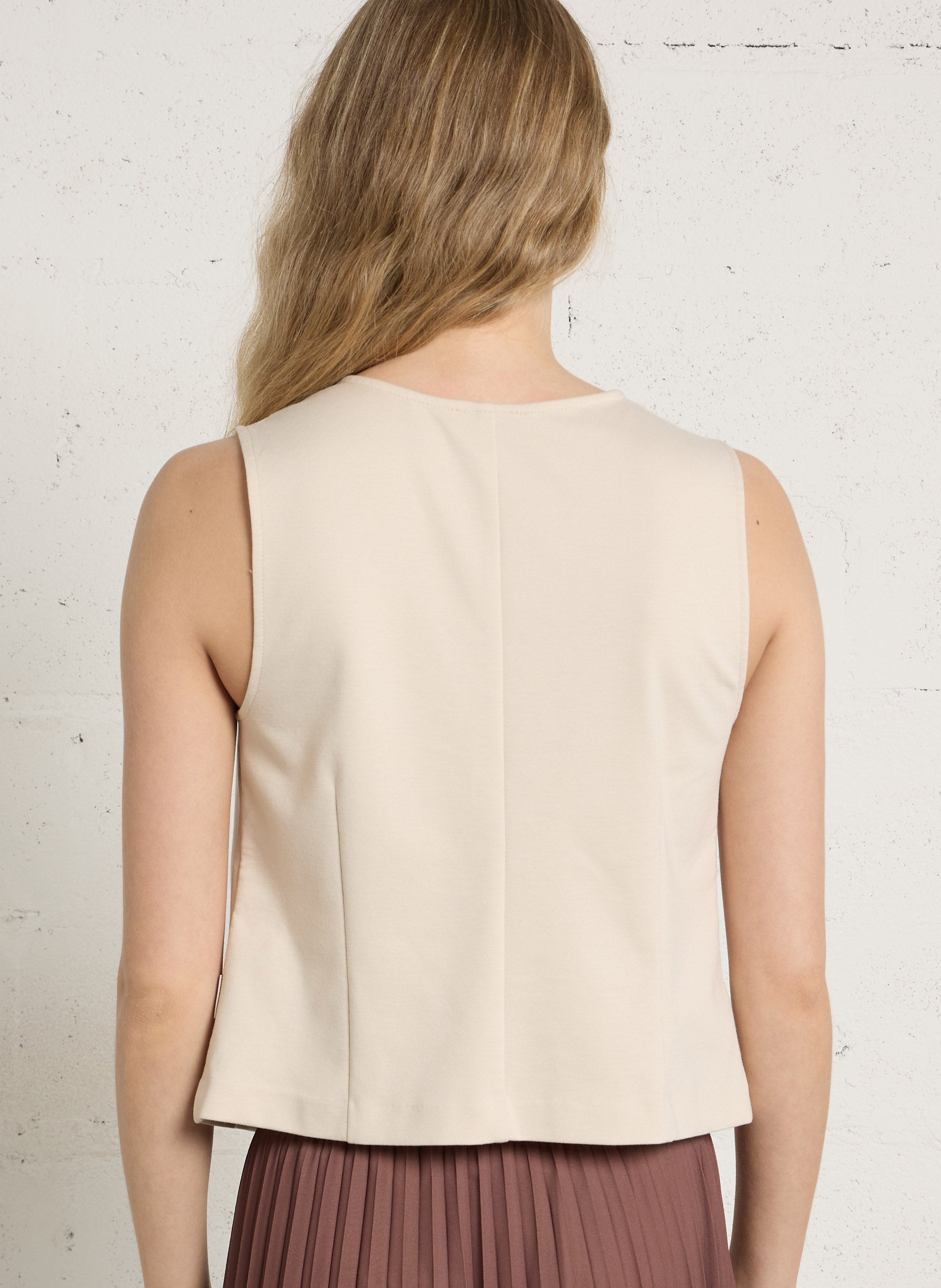 Straight V-neck vest LE TEMPS DES CERISES Beige