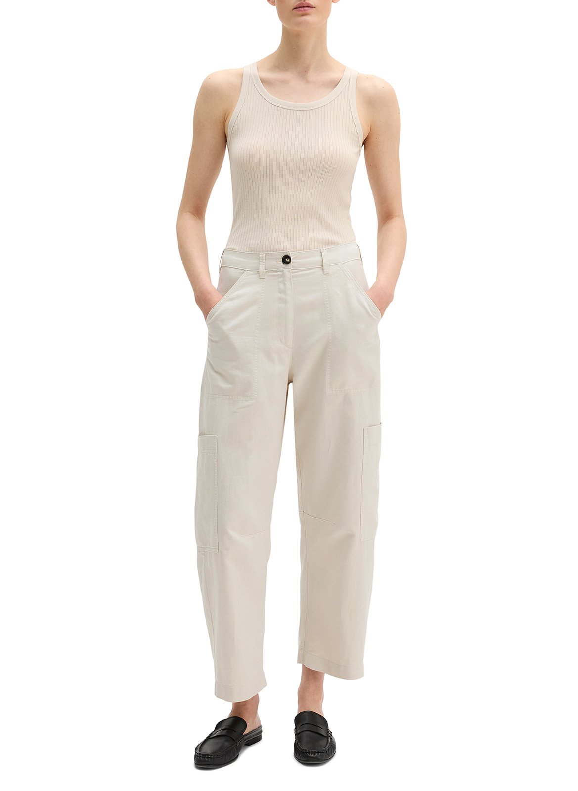 Débardeur uni en maille côtelée MARC O'POLO Beige