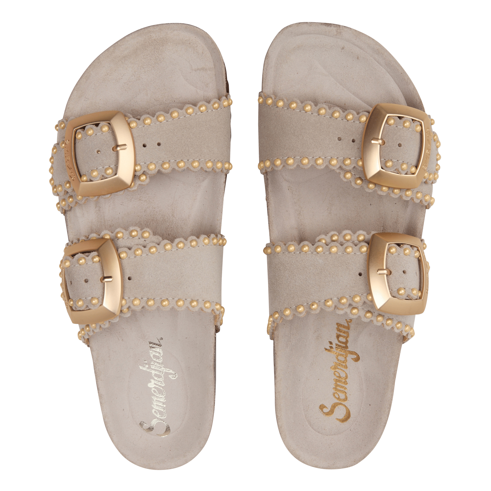 Sandales plates à brides en cuir SEMERDJIAN - SMR Beige