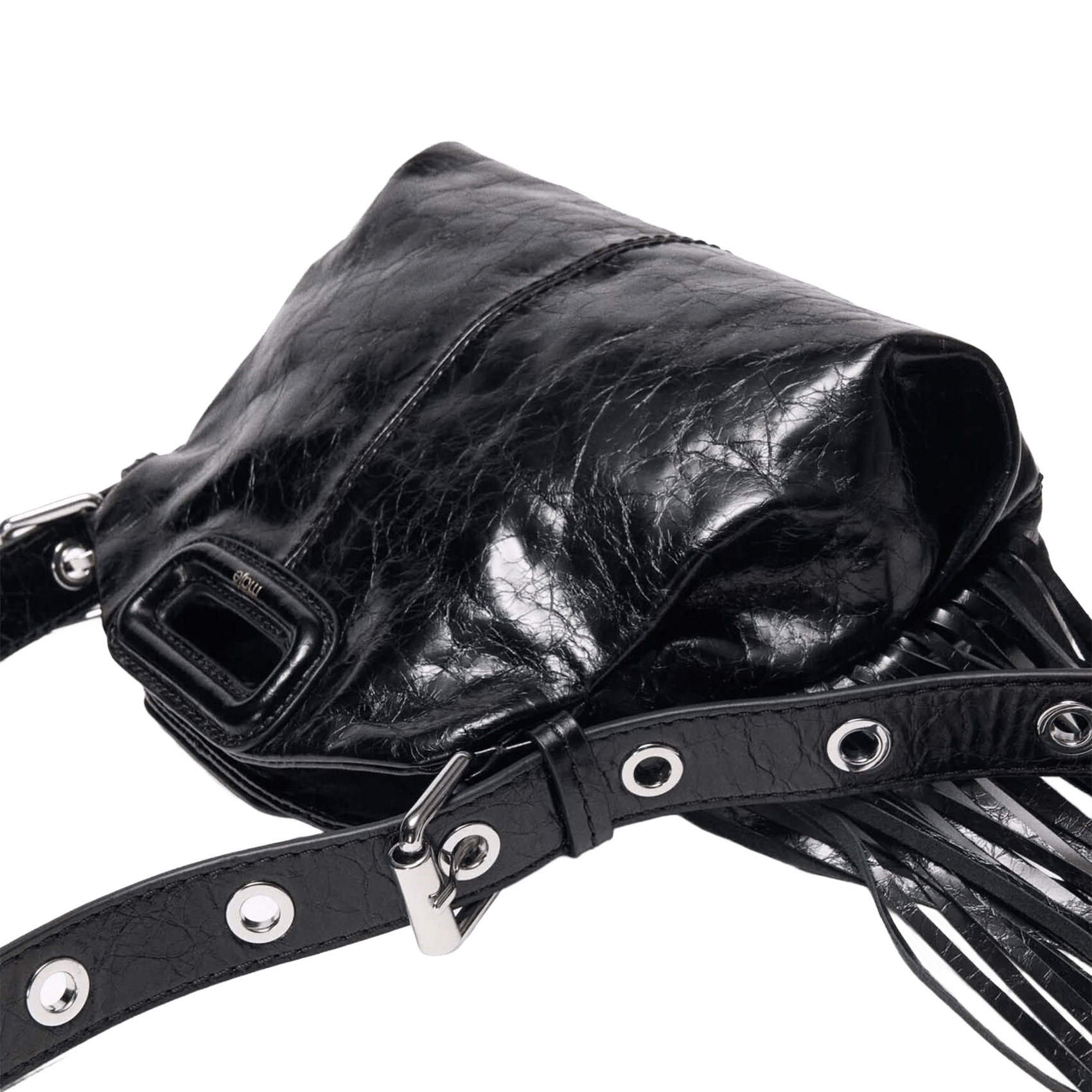 Sac bandoulière en cuir MAJE Noir