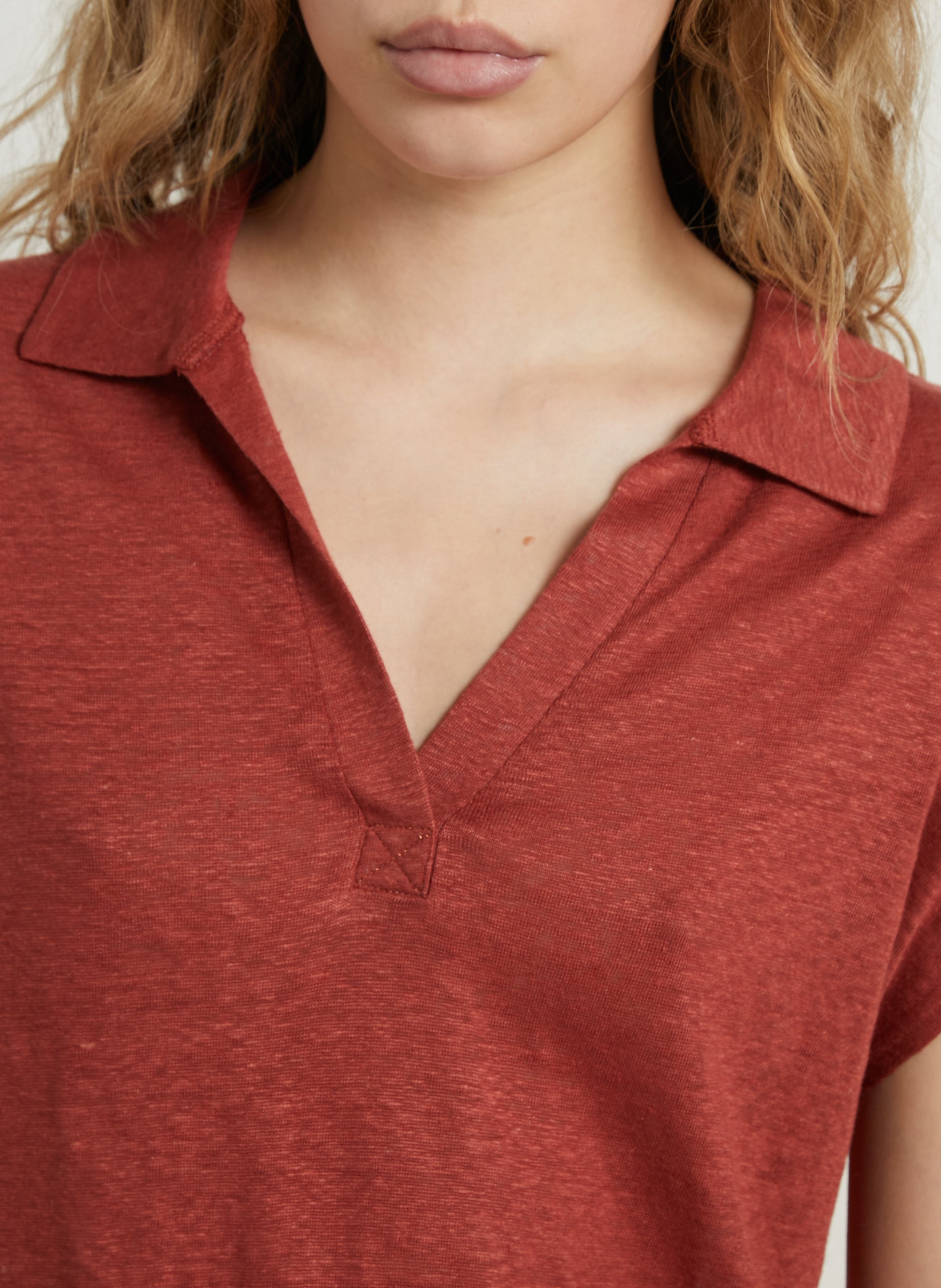 Weites Leinen-T-Shirt SUD EXPRESS Braun