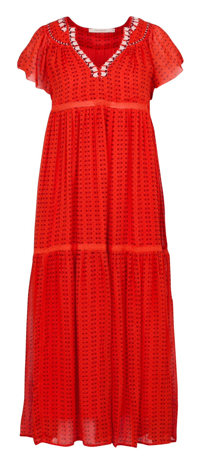 Robe longue col tunisien  LA FEE MARABOUTEE Rose